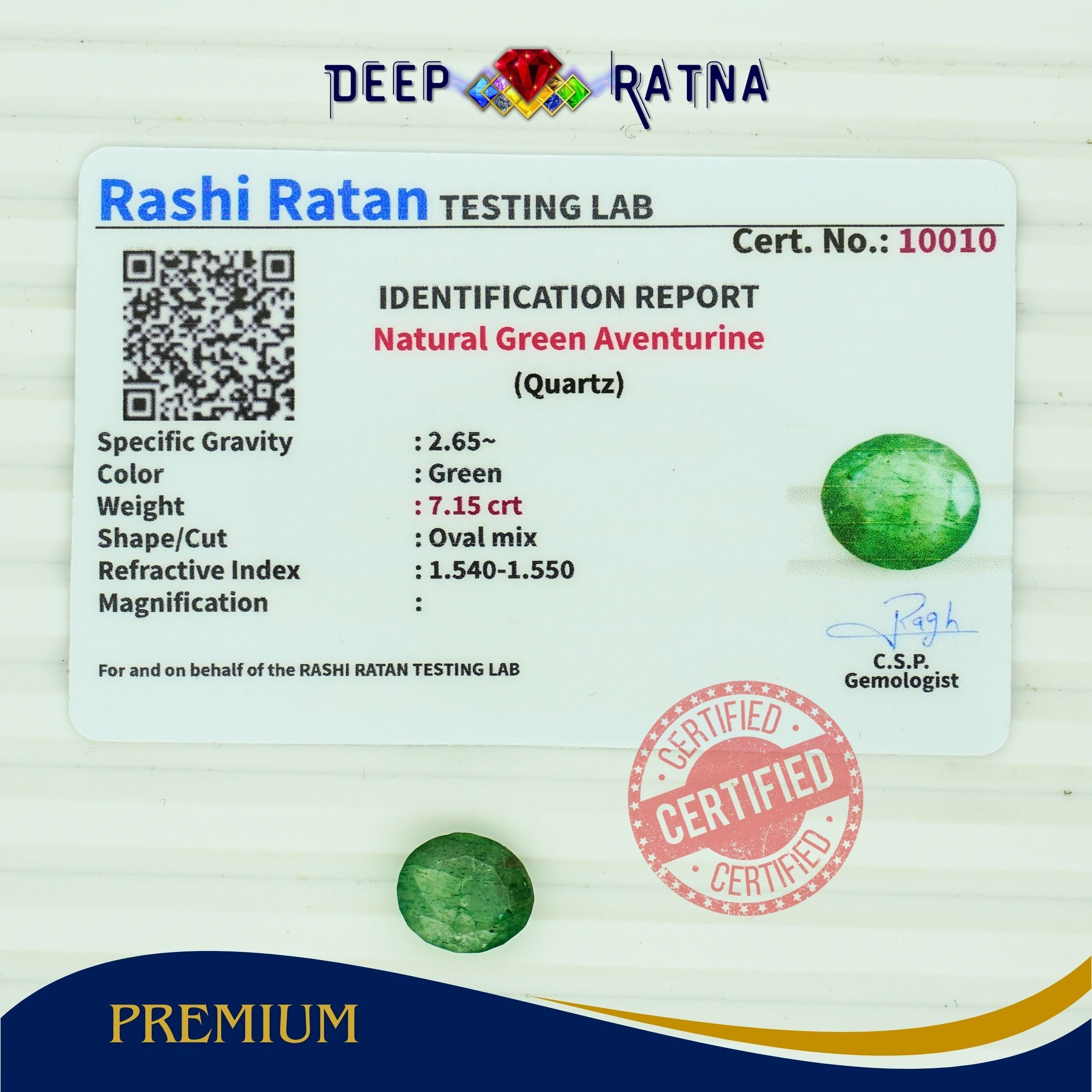 Green Aventurine 7.15 carat