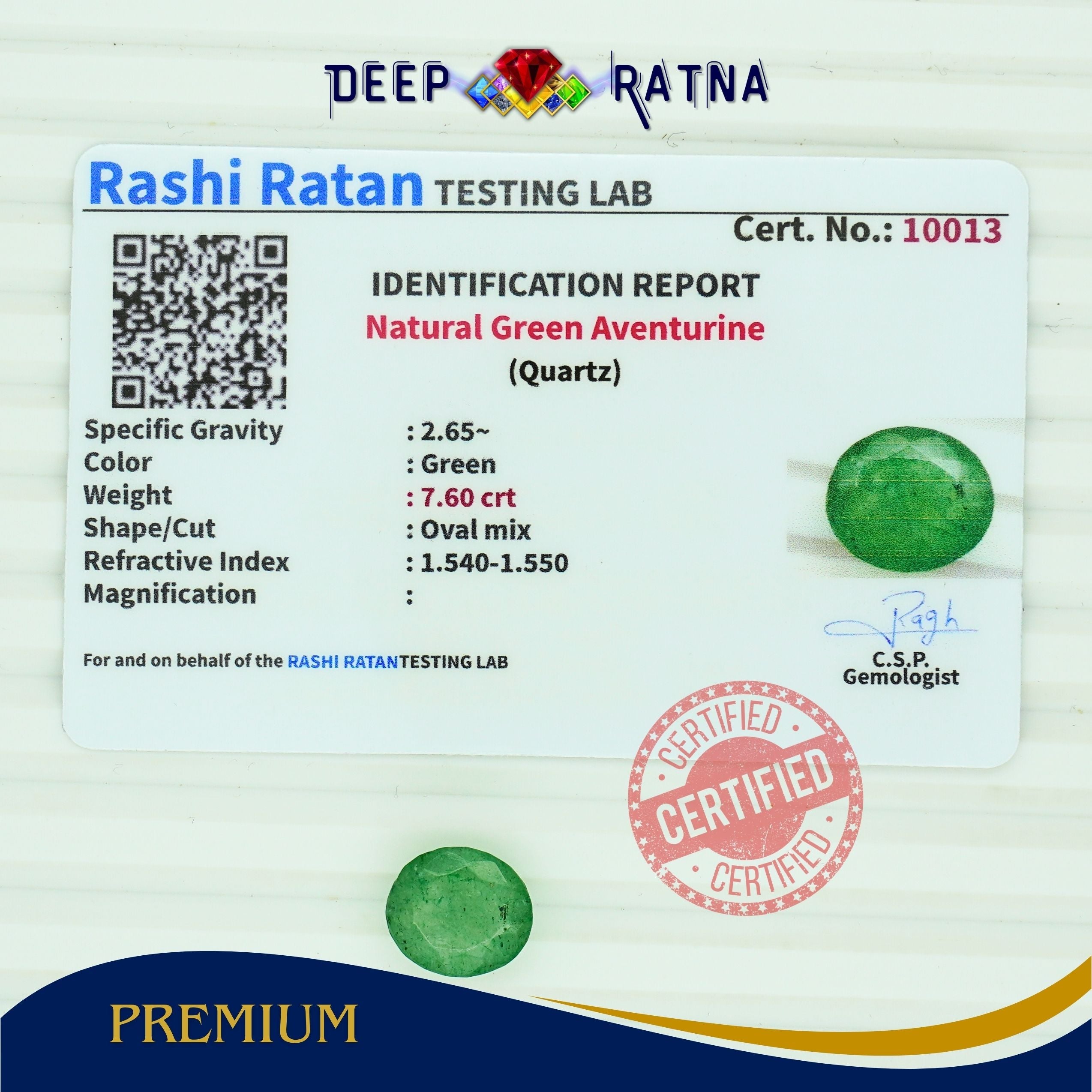 Green Aventurine 7.60 carat