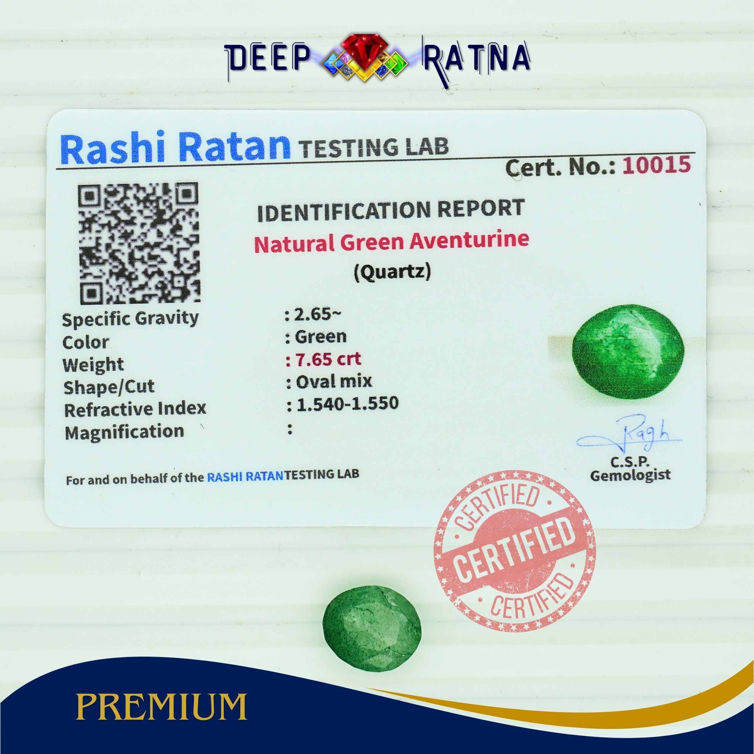 Green Aventurine 7.65 carat