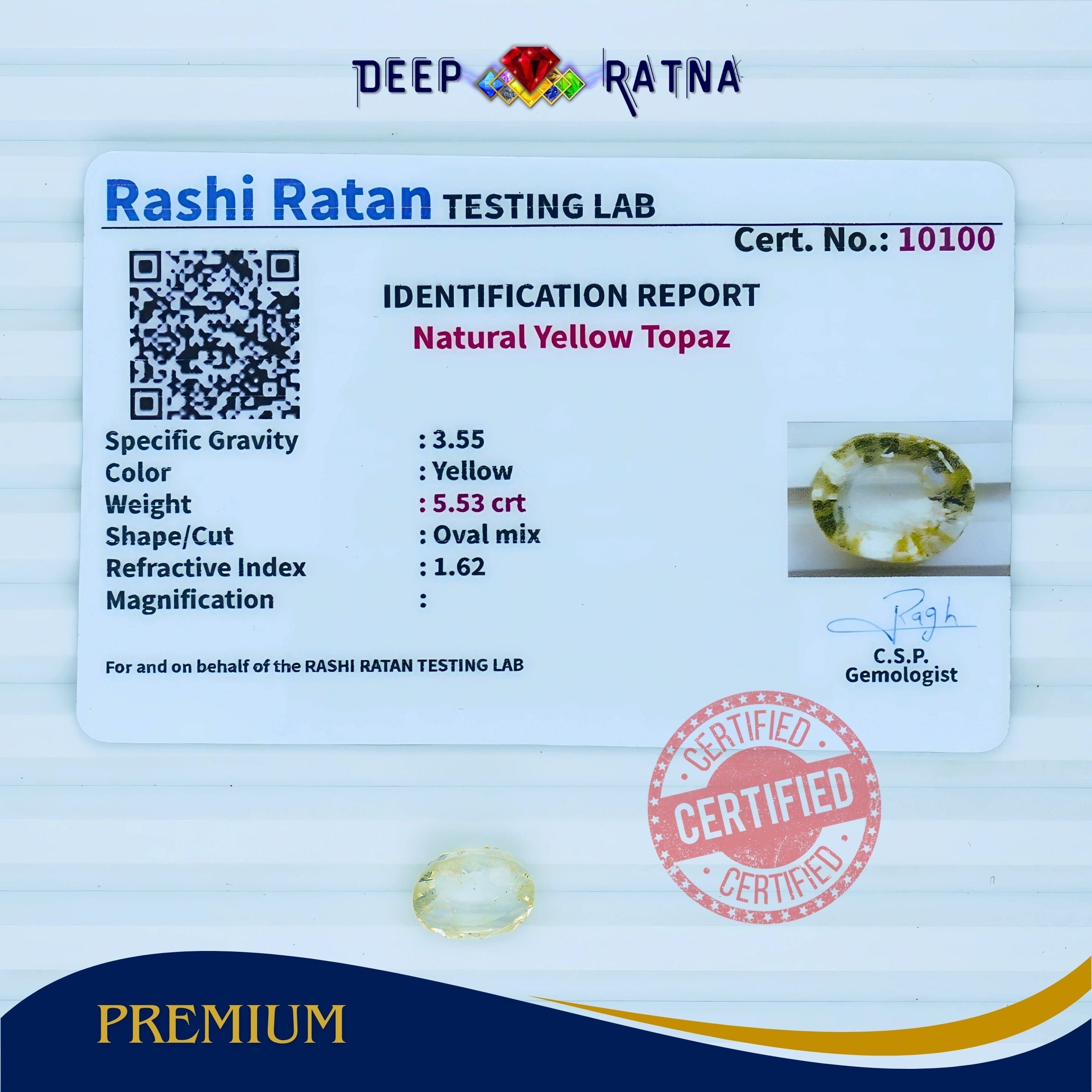 Yellow Topaz 5.53 Carat