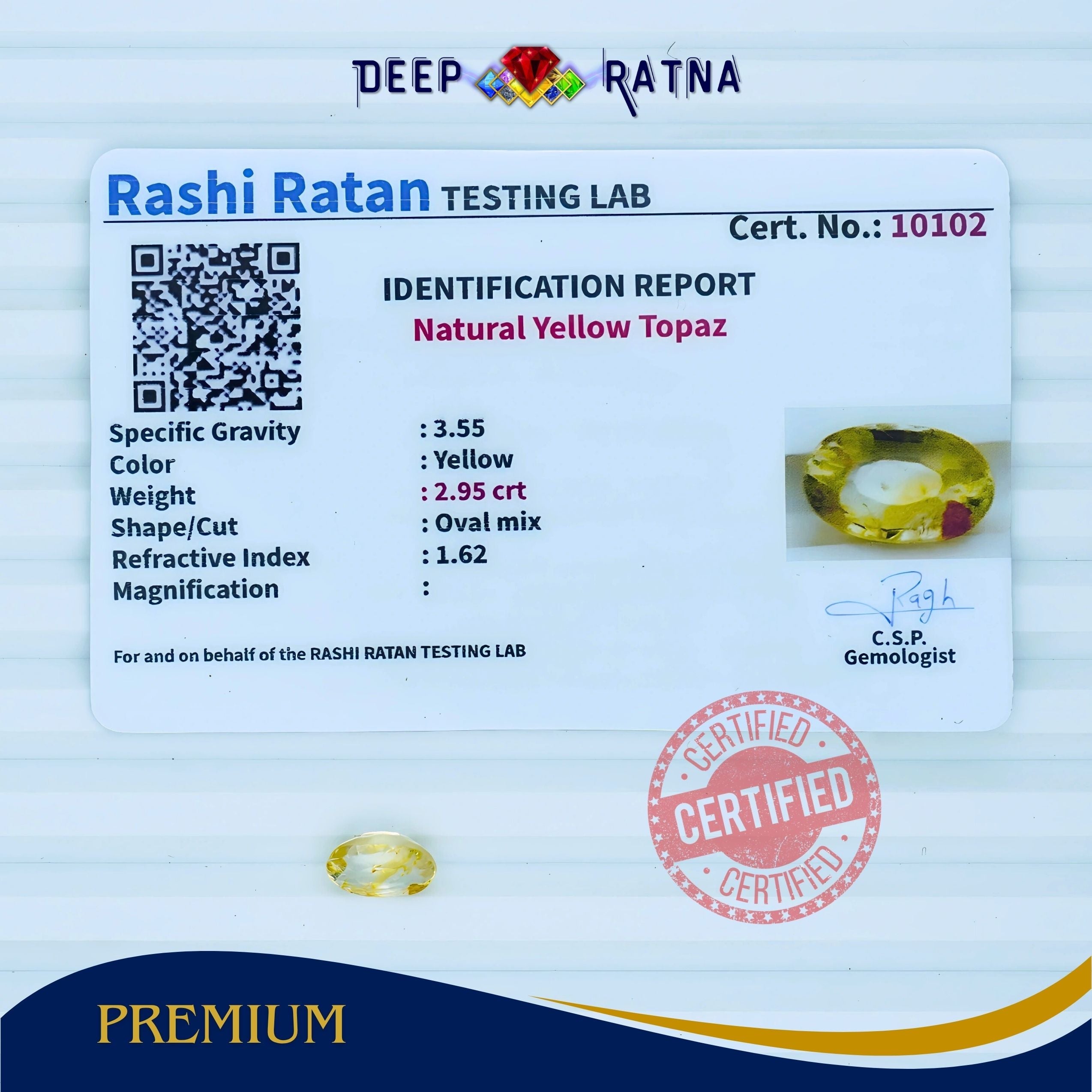 Yellow Topaz 2.95 Carat