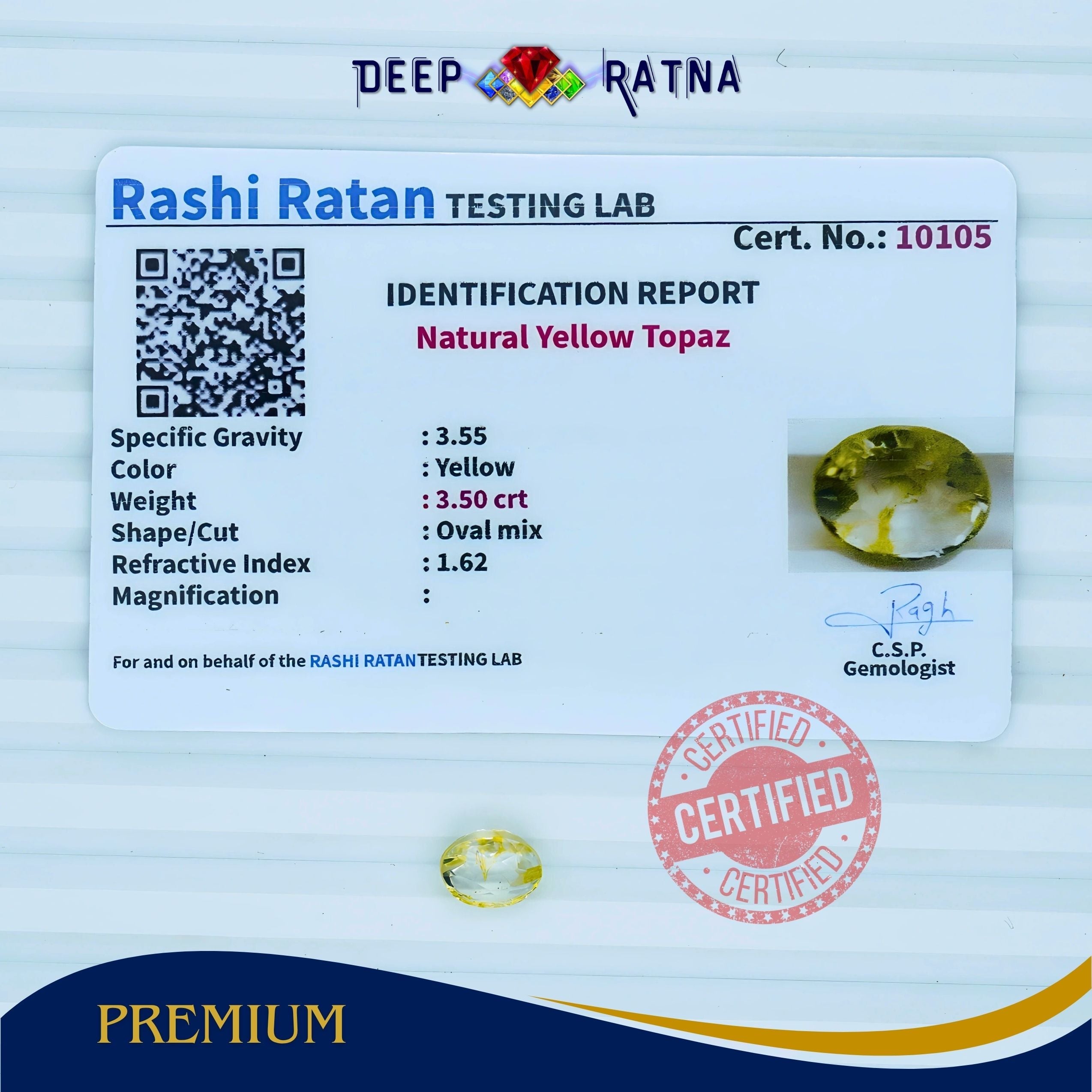 Yellow Topaz 3.50 Carat