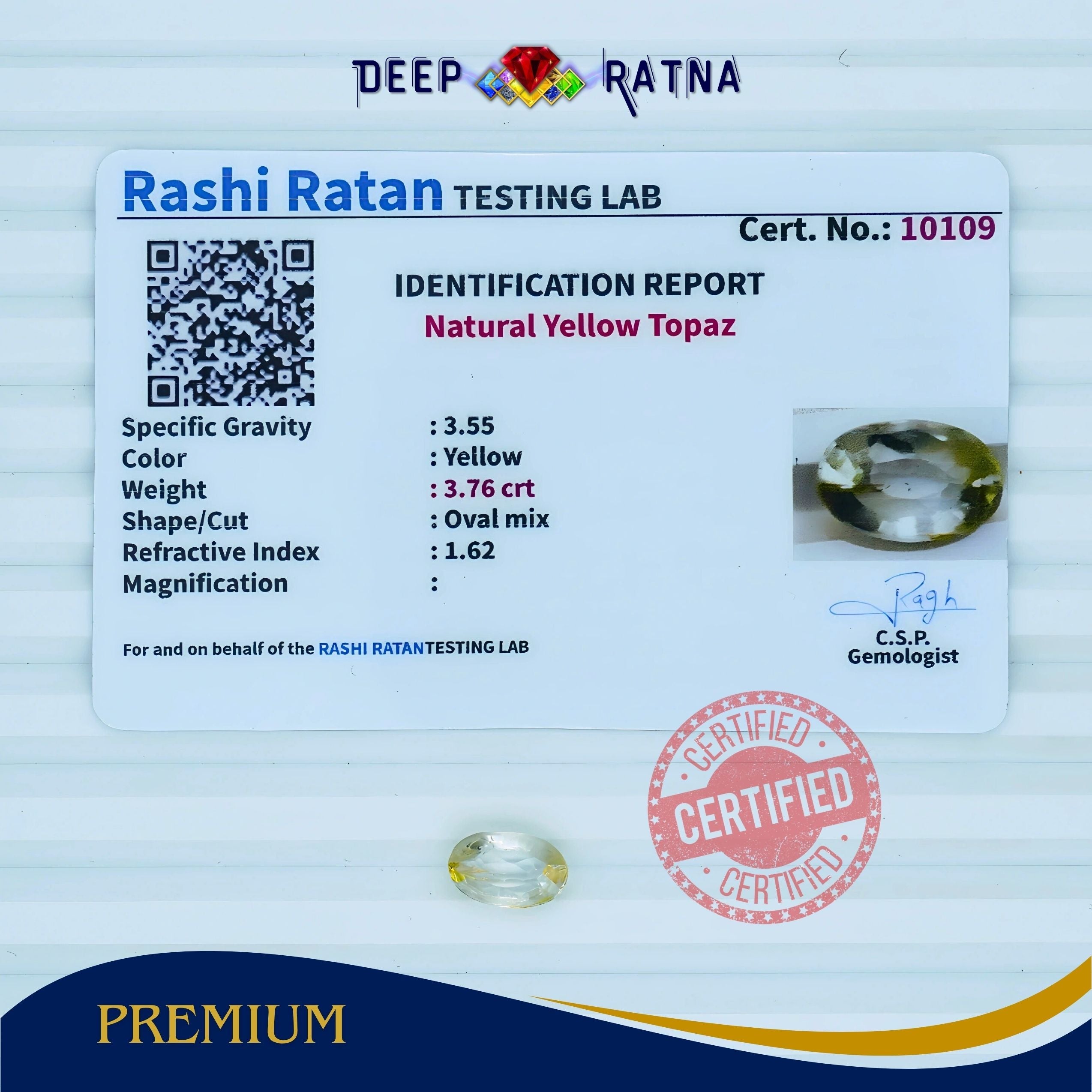 Yellow Topaz 3.76 Carat