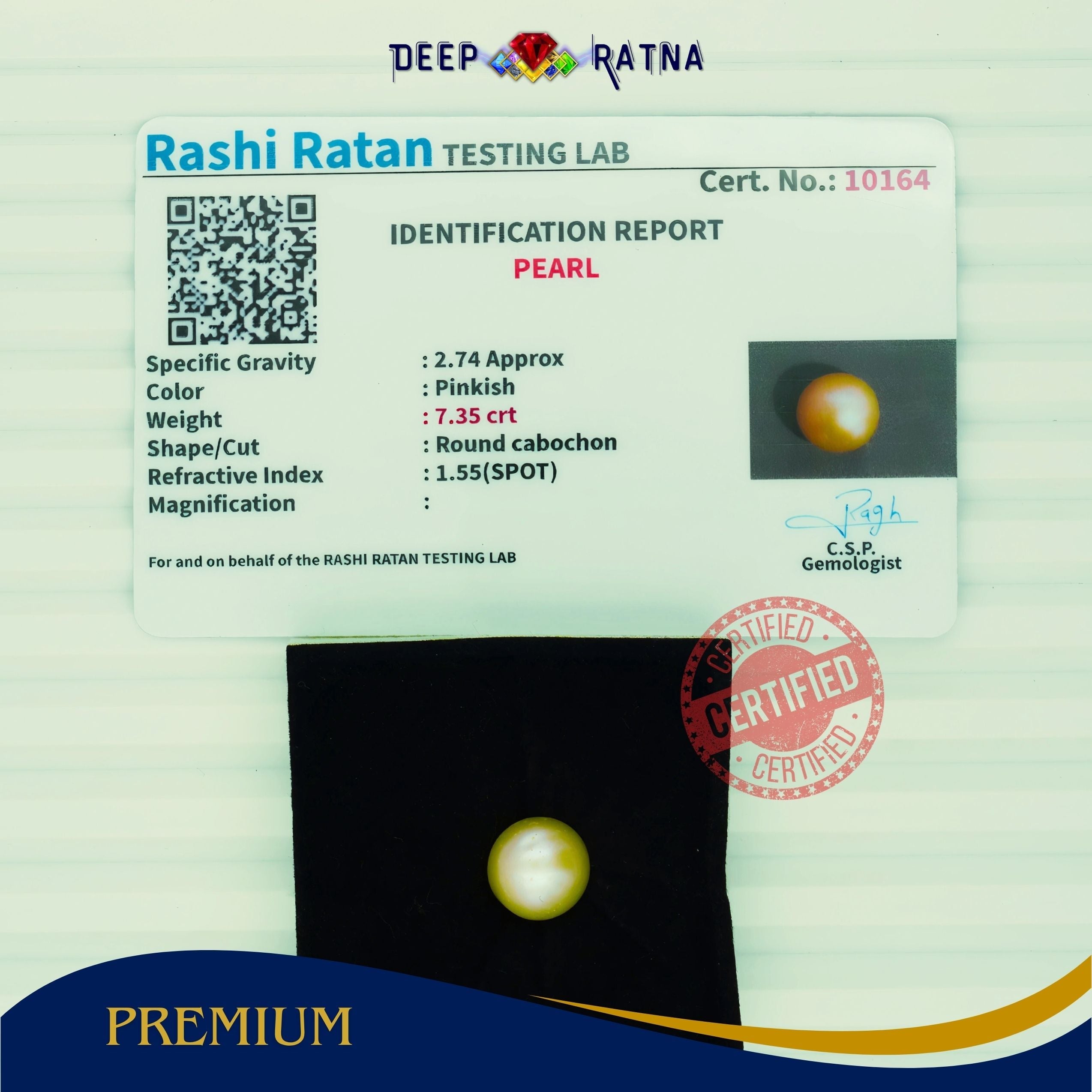 Golden Pearl 7.35 carat (Fresh Water)