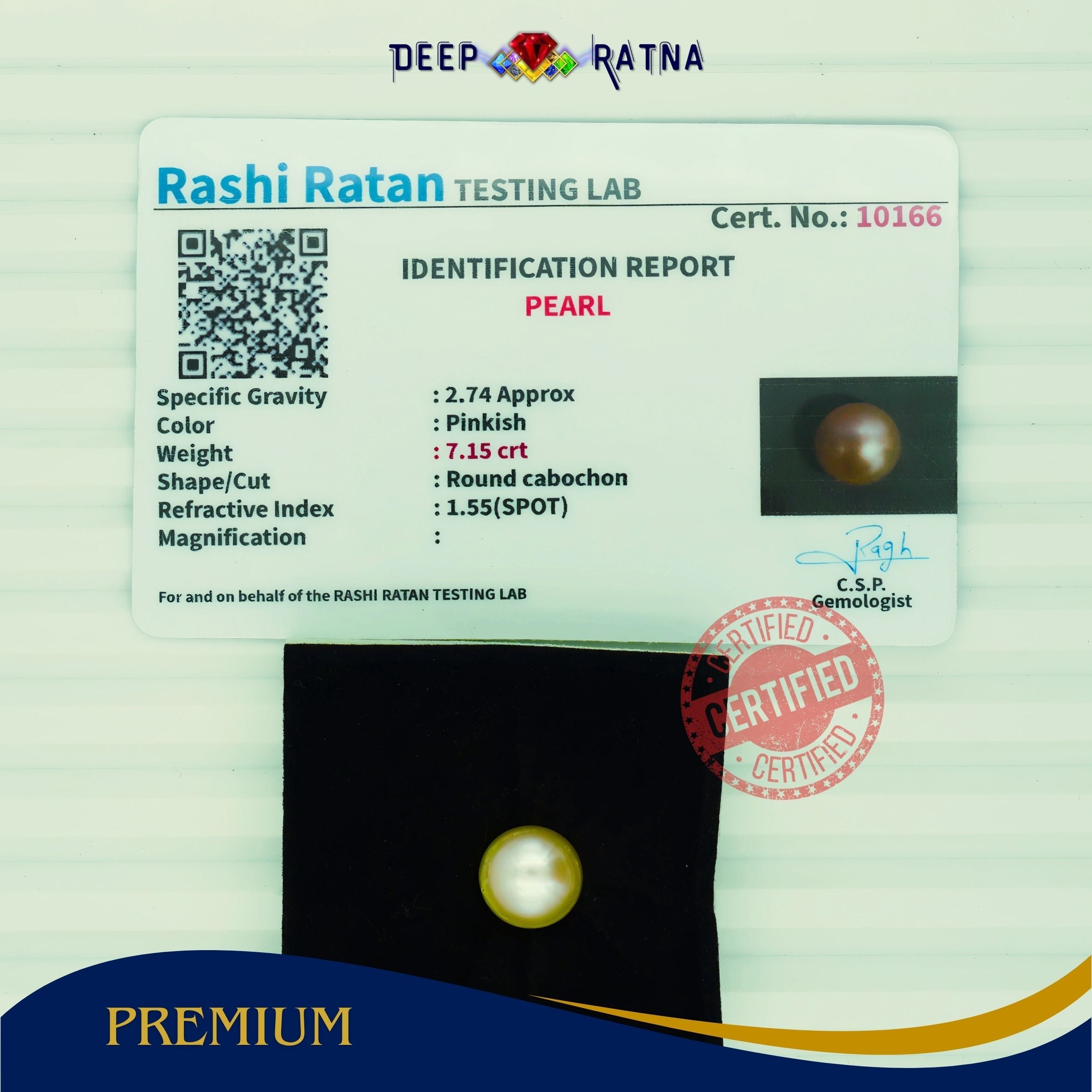 Golden Pearl 7.15 carat (Fresh Water)