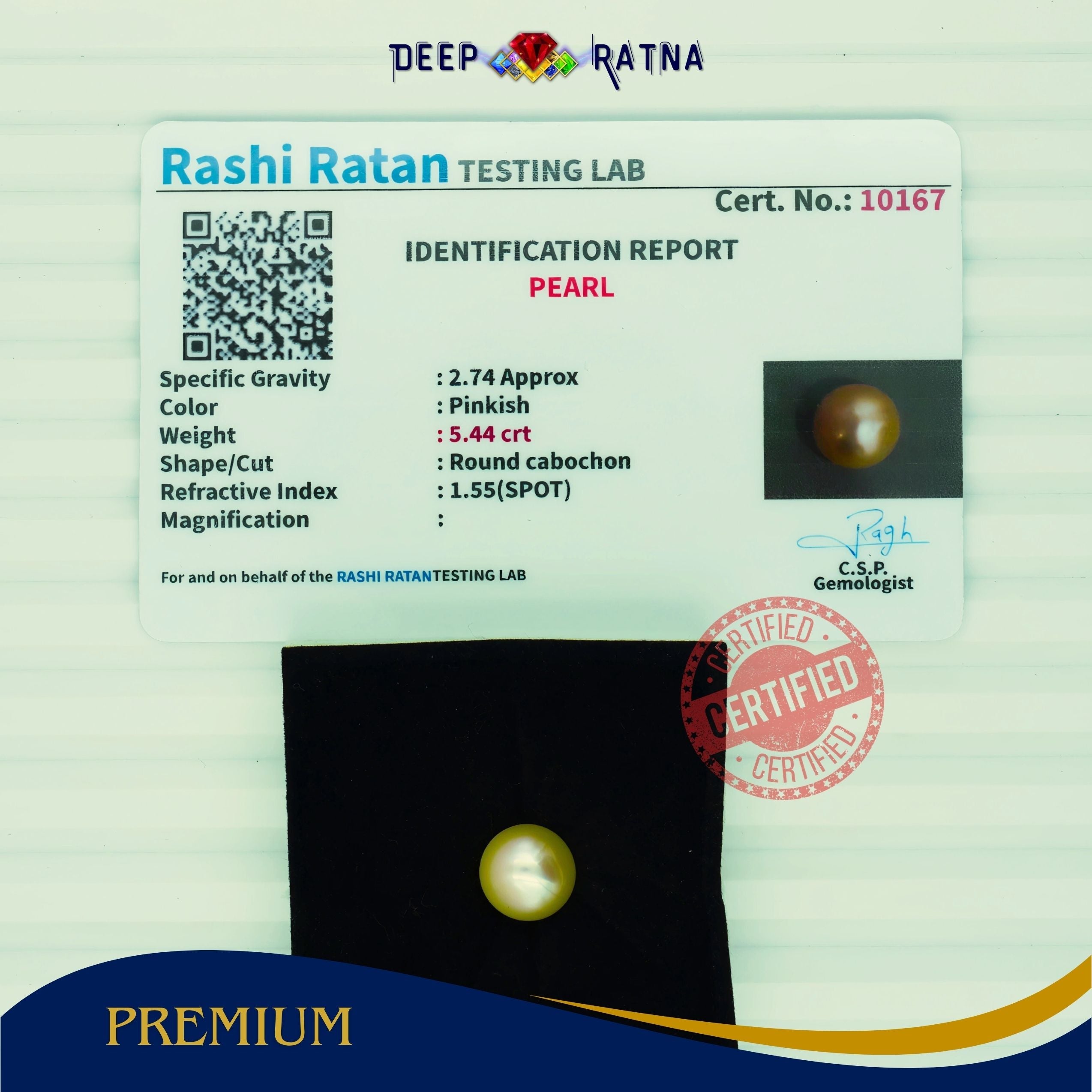 Golden Pearl 5.44 carat (Fresh Water)