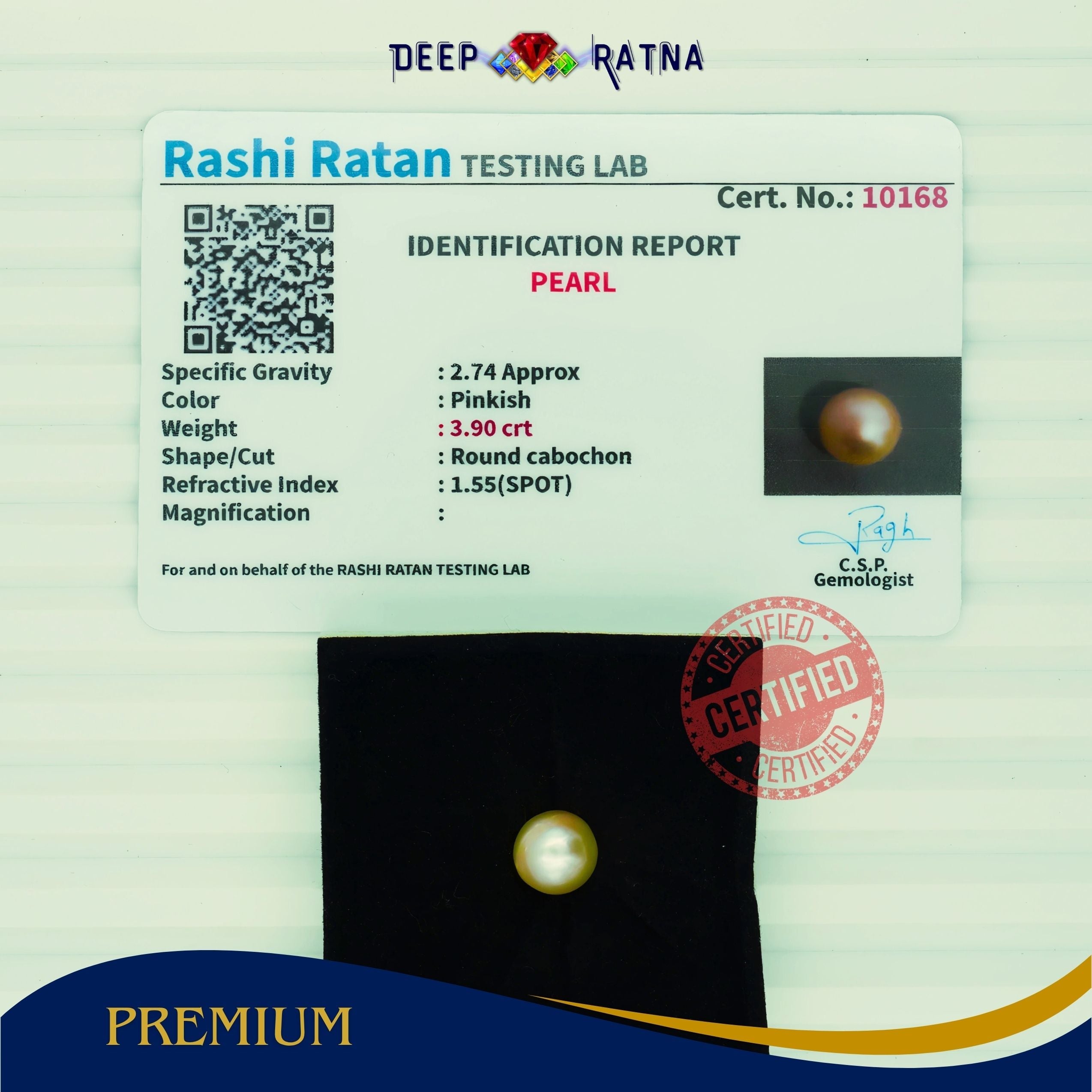 Golden Pearl 3.90 carat (Fresh Water)