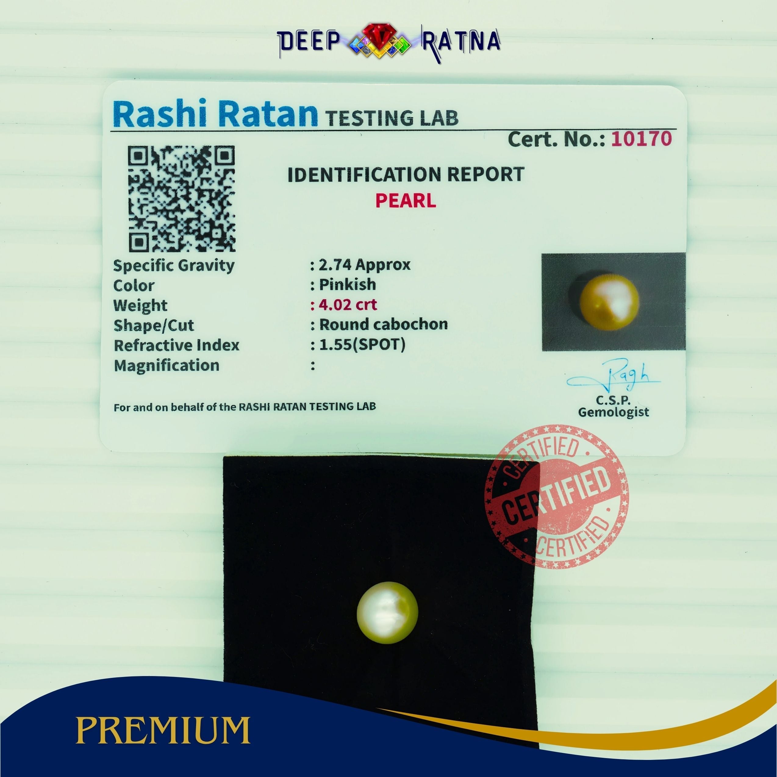 Golden Pearl 4.02 carat (Fresh Water)