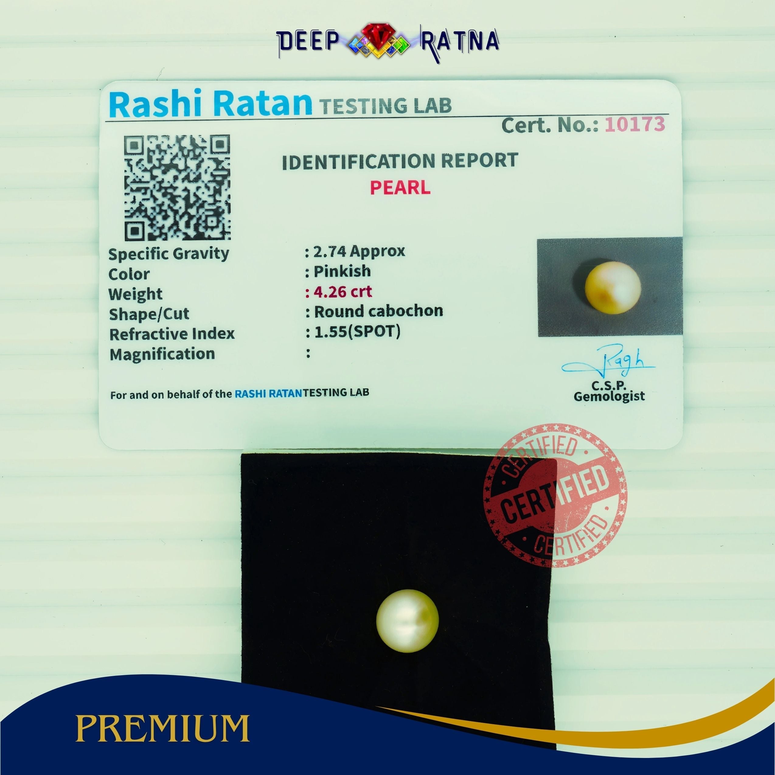 Golden Pearl 4.26 carat (Fresh Water)