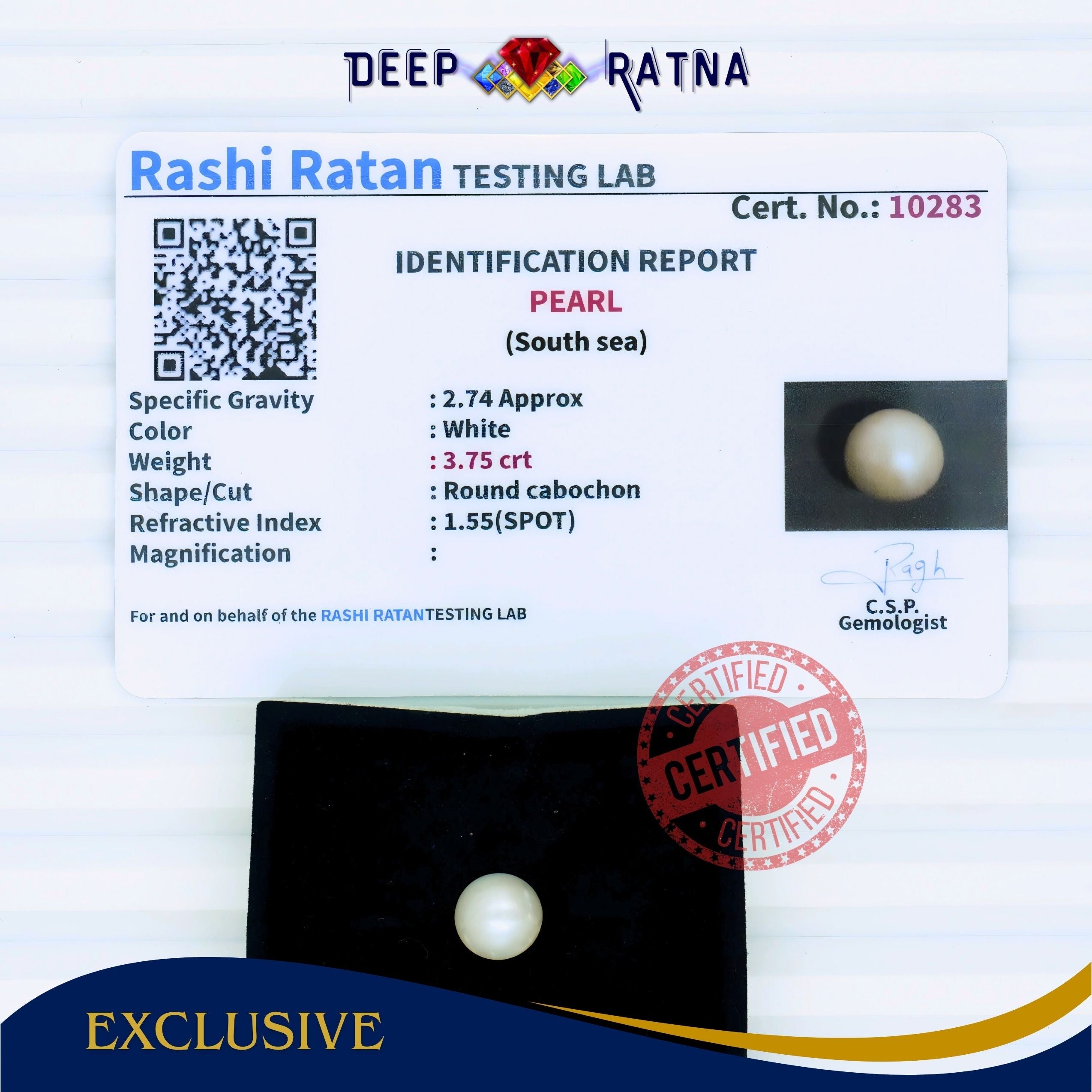 South Sea Pearl 3.75 Carat Cultured