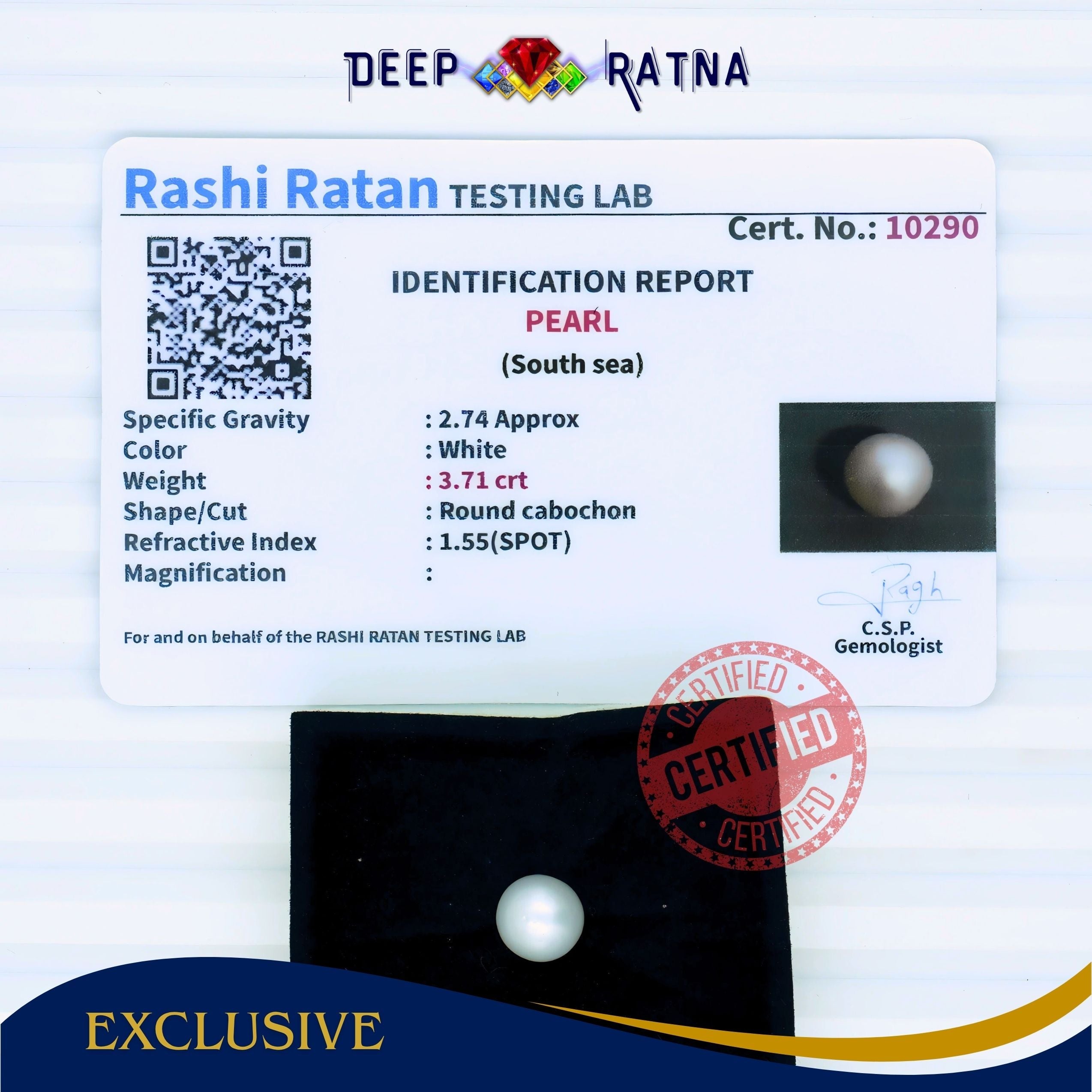 South Sea Pearl 3.71 Carat Cultured