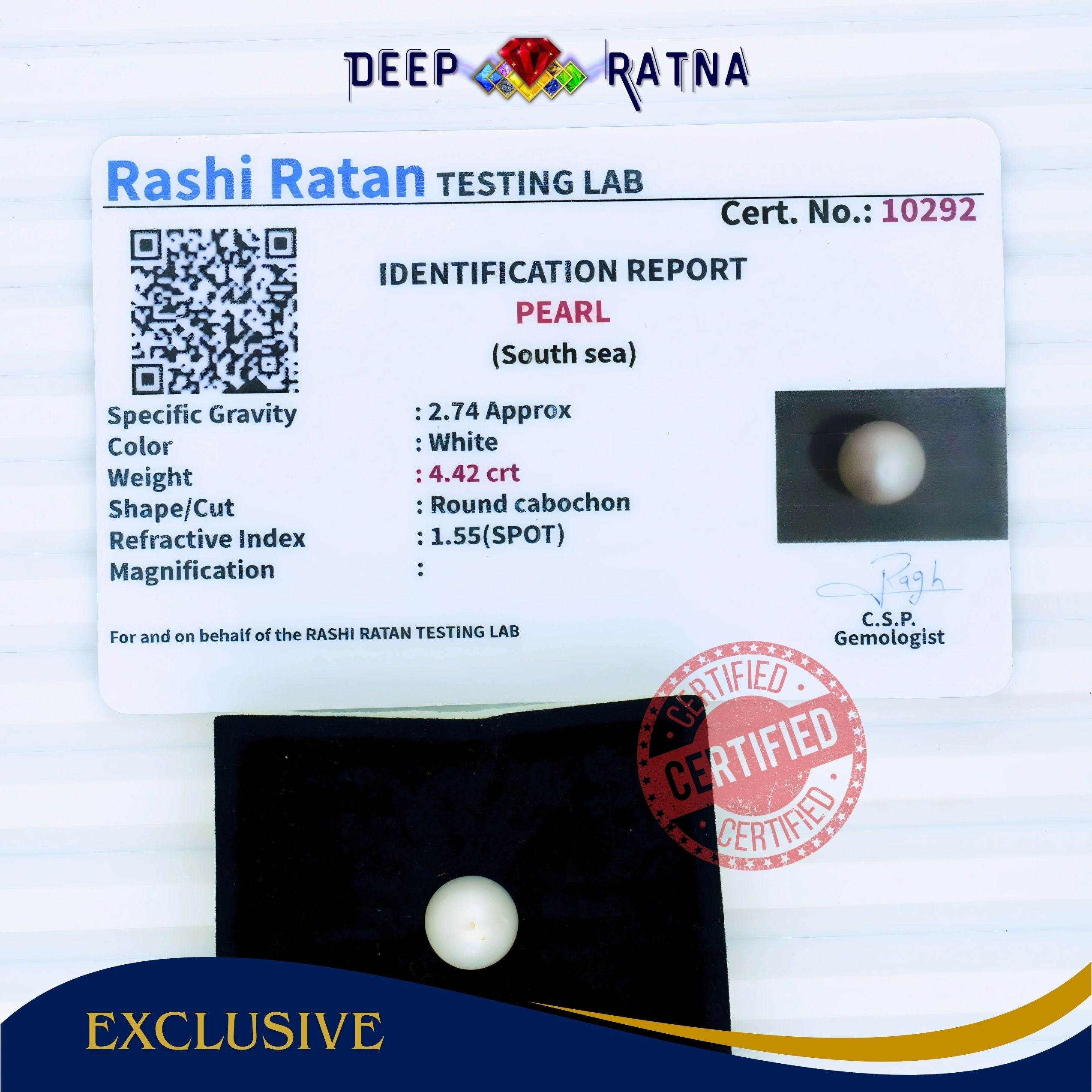 South Sea Pearl 4.42 Carat Cultured