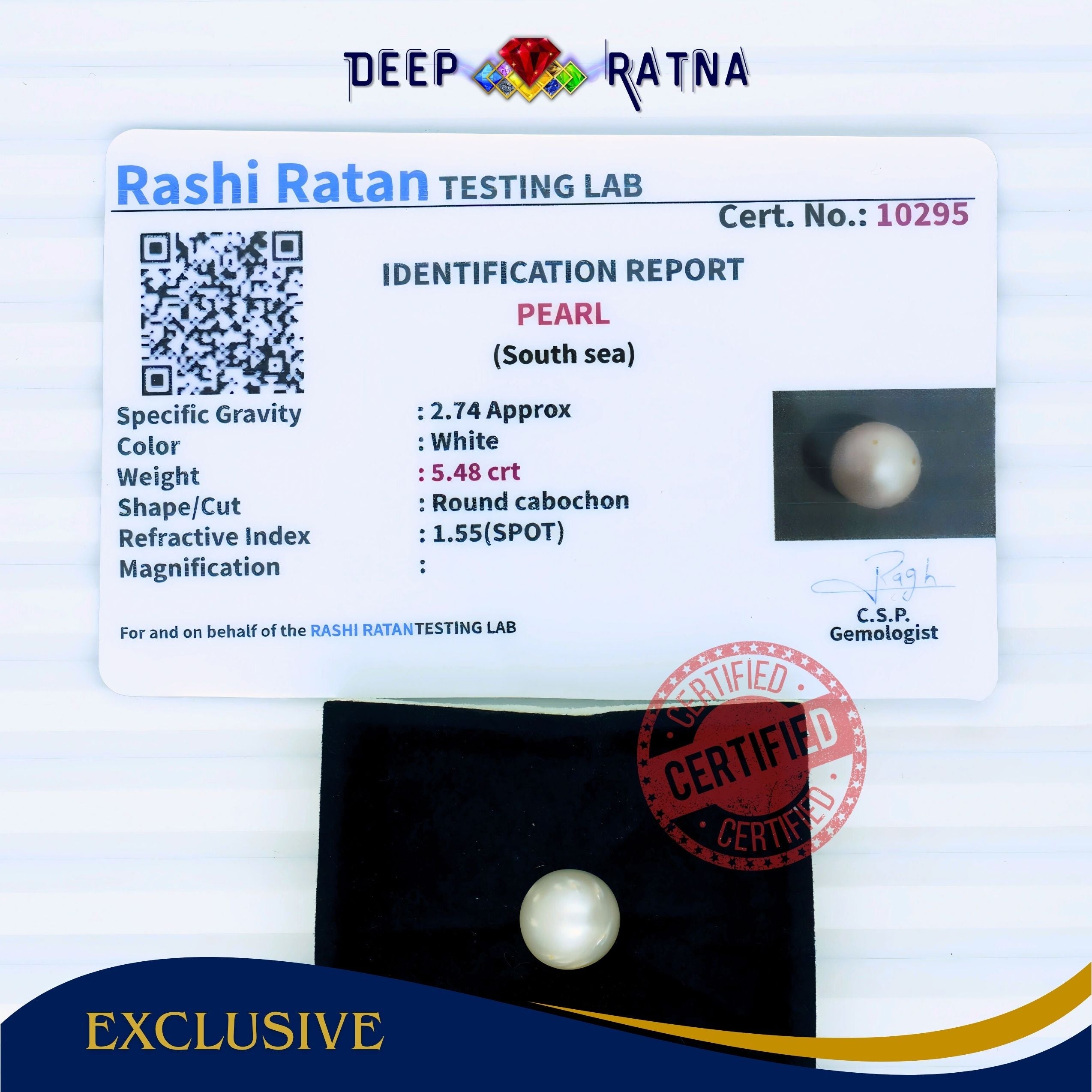 South Sea Pearl 5.48 Carat Cultured