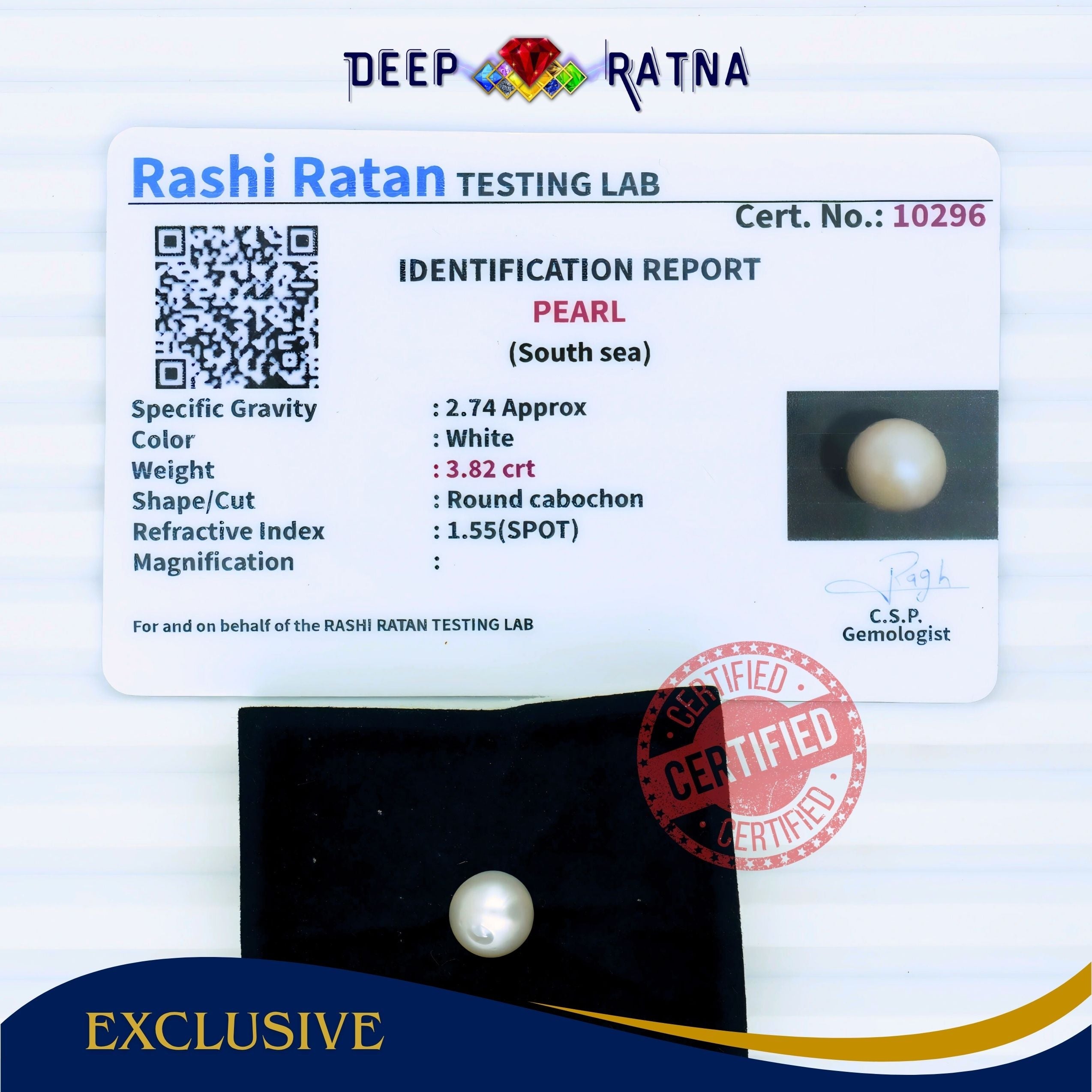 South Sea Pearl 3.82 Carat Cultured