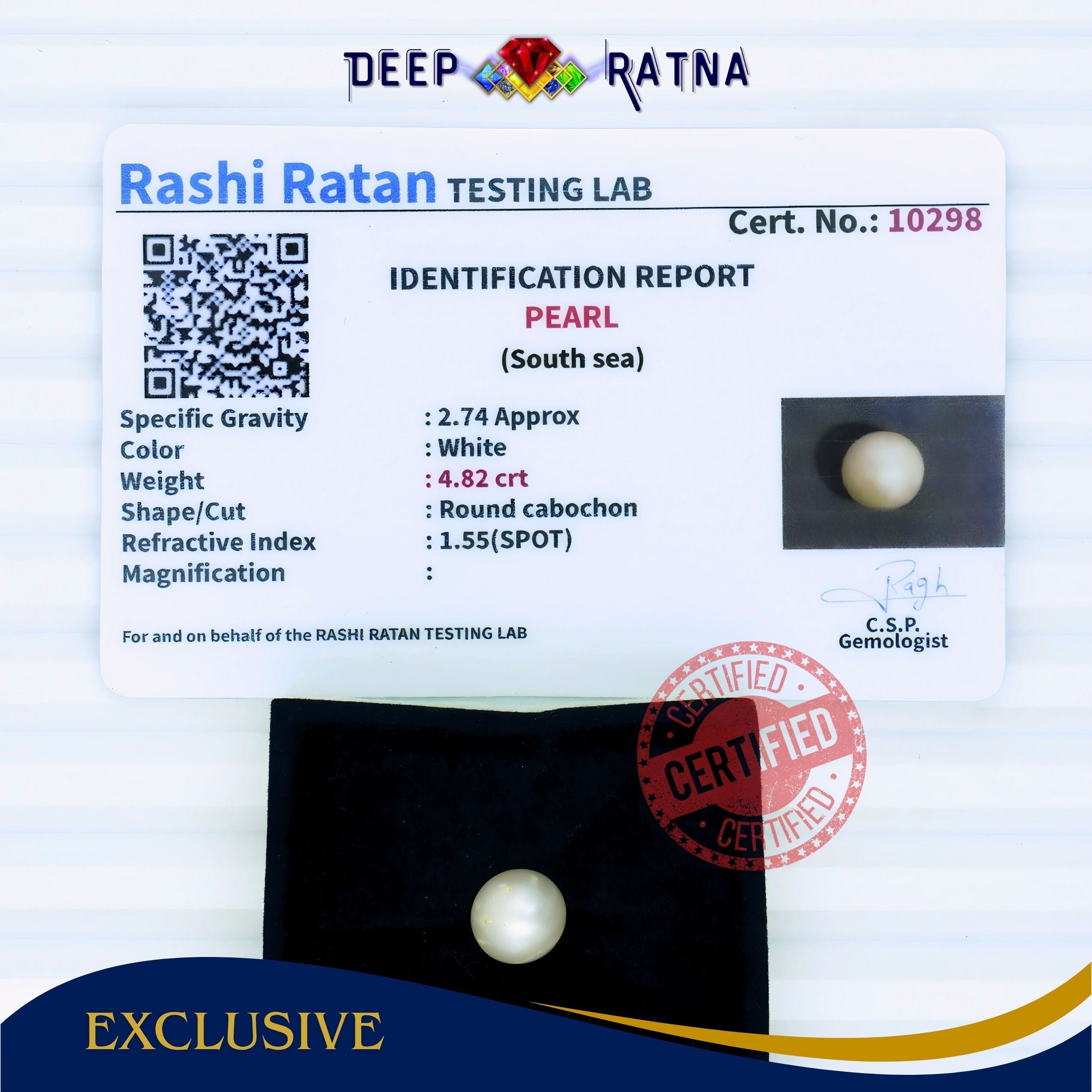 South Sea Pearl 4.82 Carat Cultured