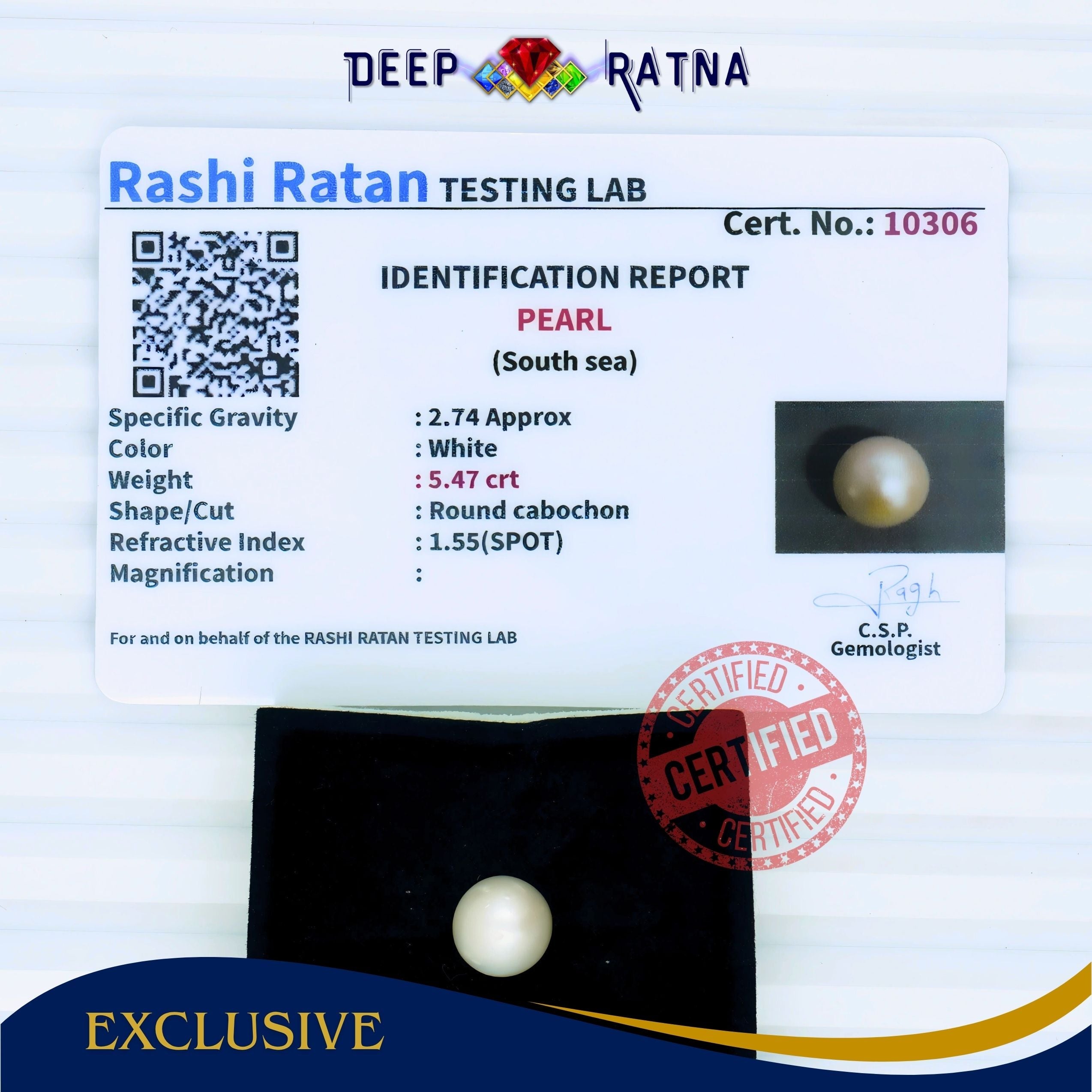 South Sea Pearl 5.47 Carat Cultured