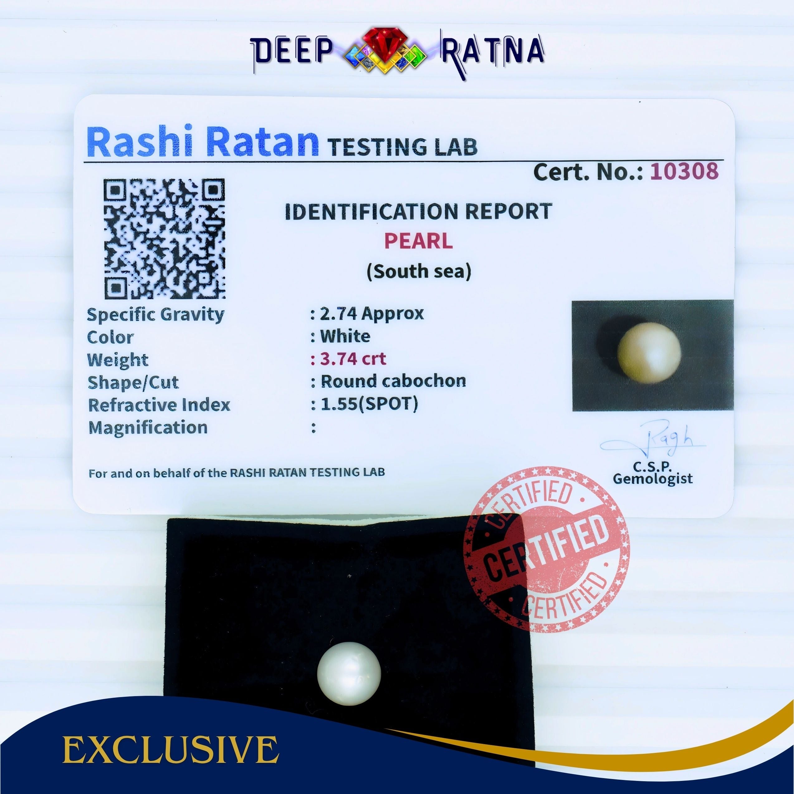 South Sea Pearl 3.74 Carat Cultured