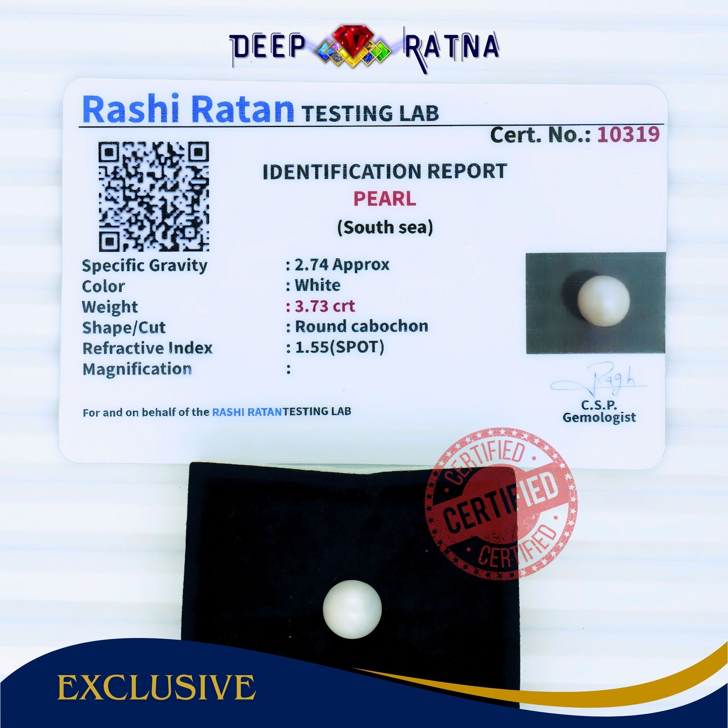 South Sea Pearl 3.73 Carat Cultured