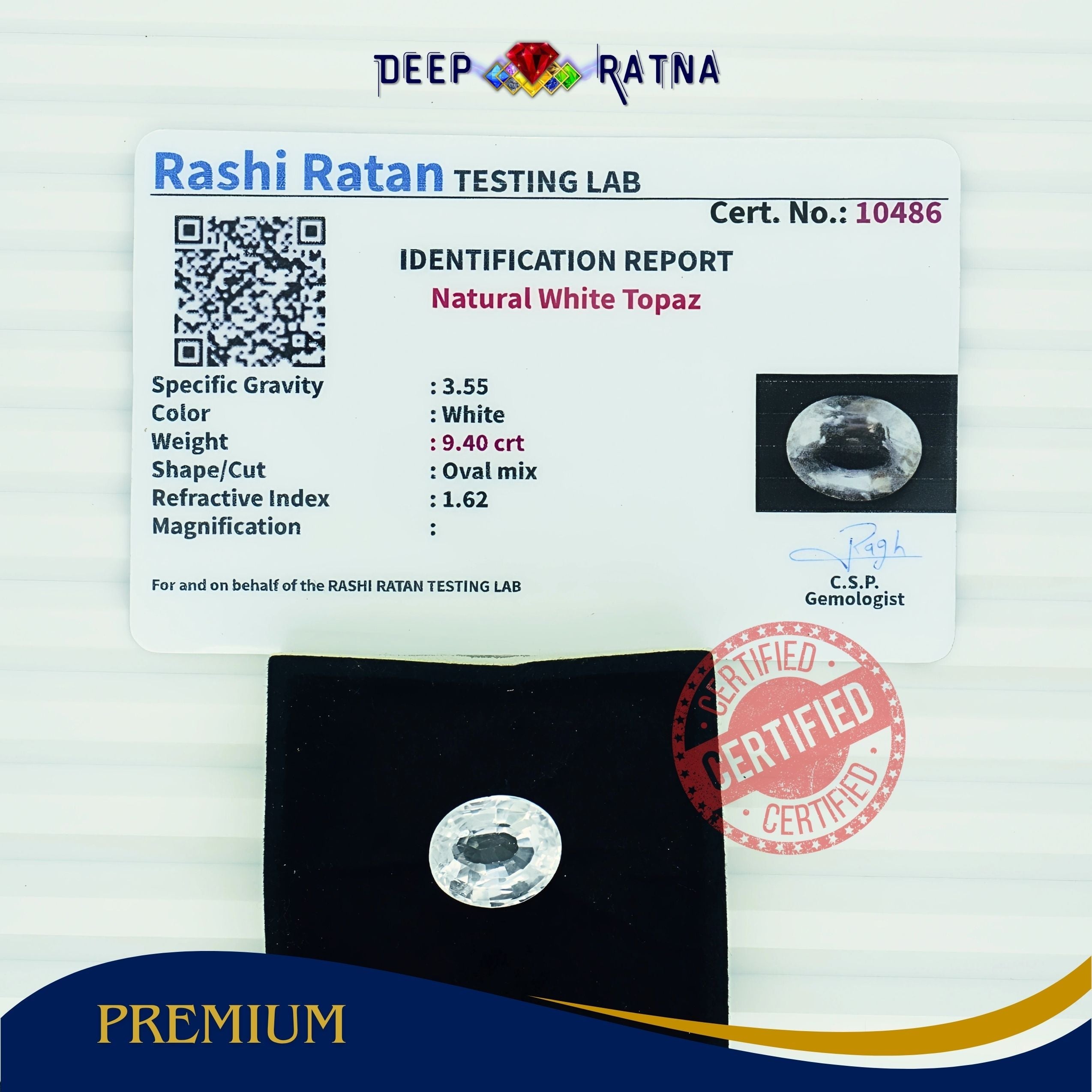 White Topaz 9.40 Carat