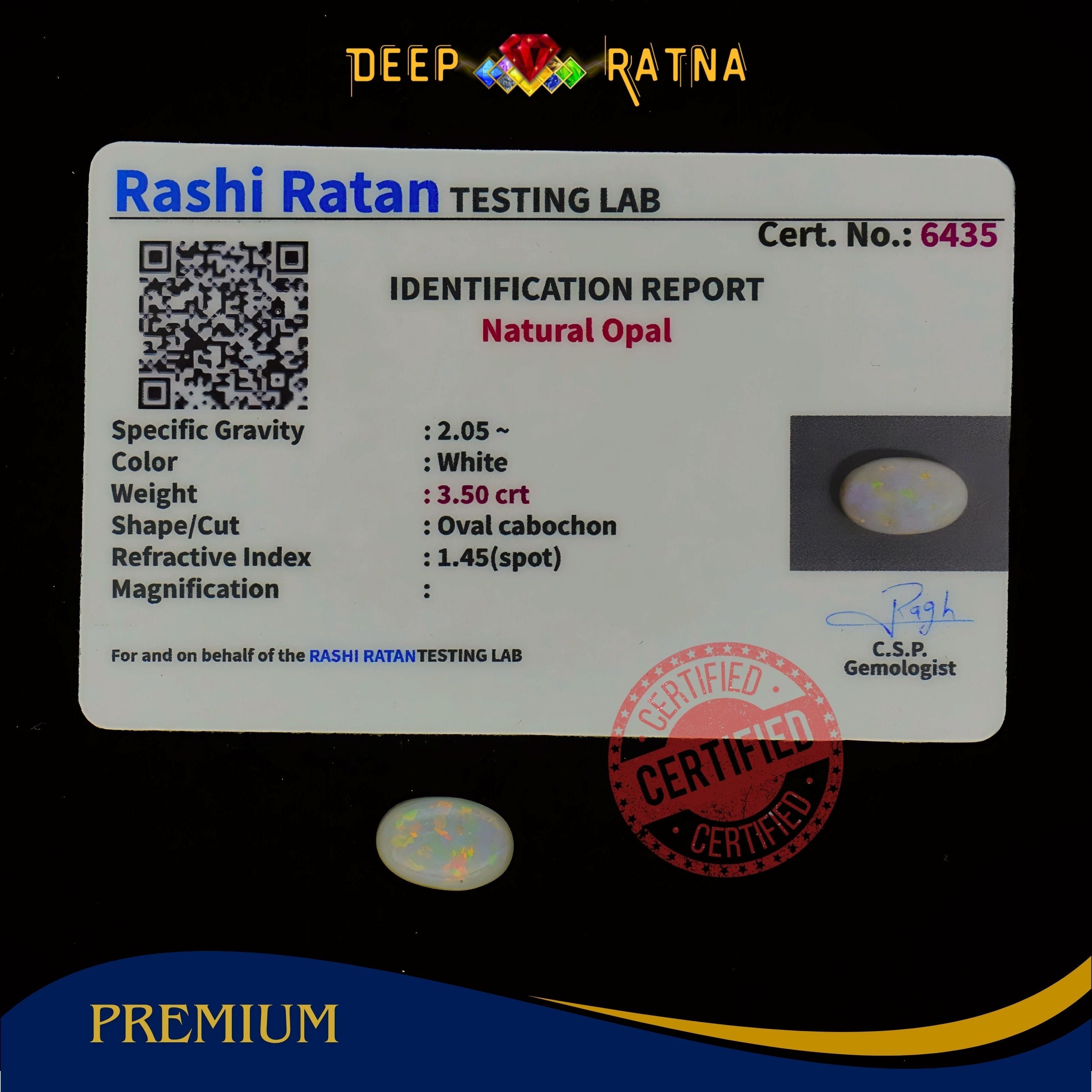 Single Fire Opal 3.50 Carat (Doublet)