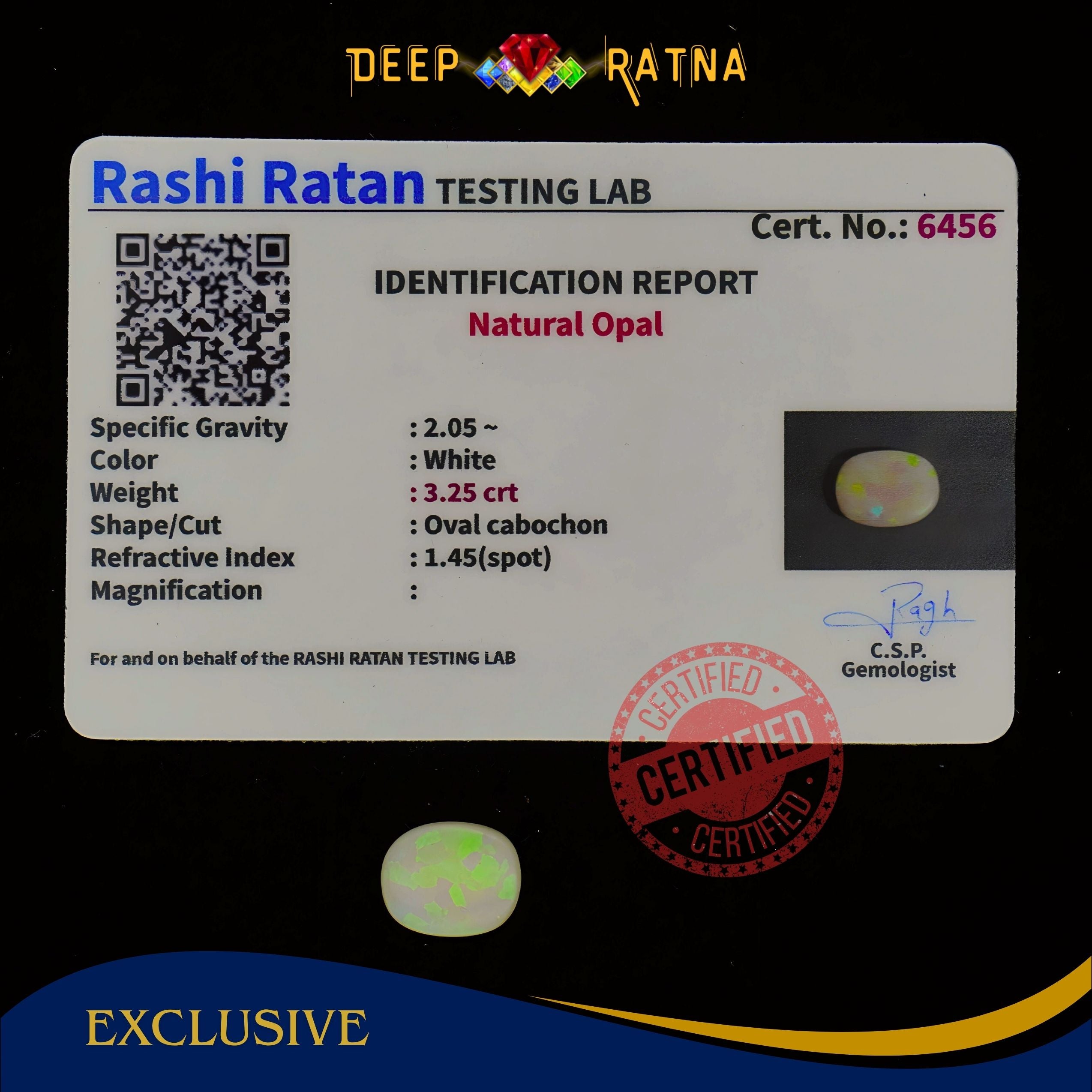 Single Fire Opal 3.25 Carat (Doublet)