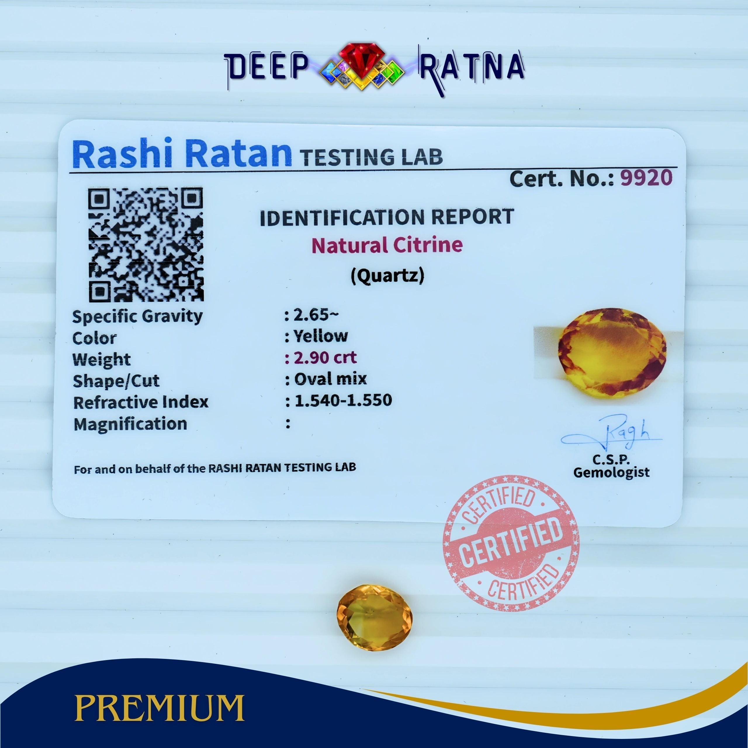 Citrine 2.90 Carat (Brazil)