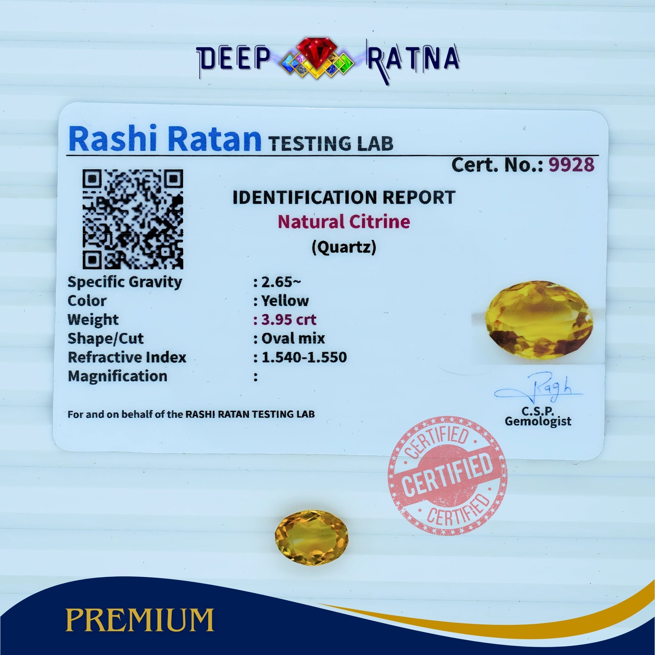 Citrine 3.95 Carat (Brazil)