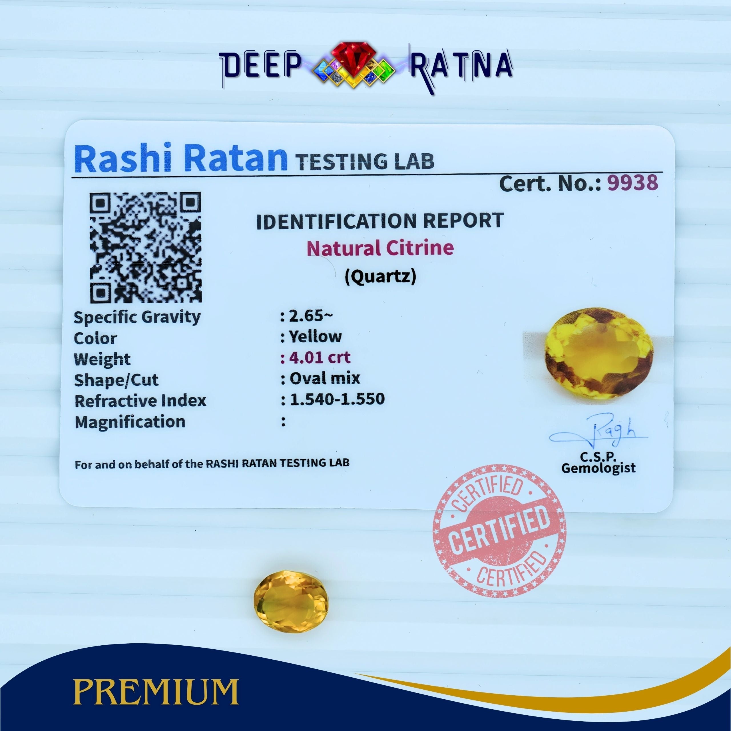 Citrine 4.01 Carat (Brazil)
