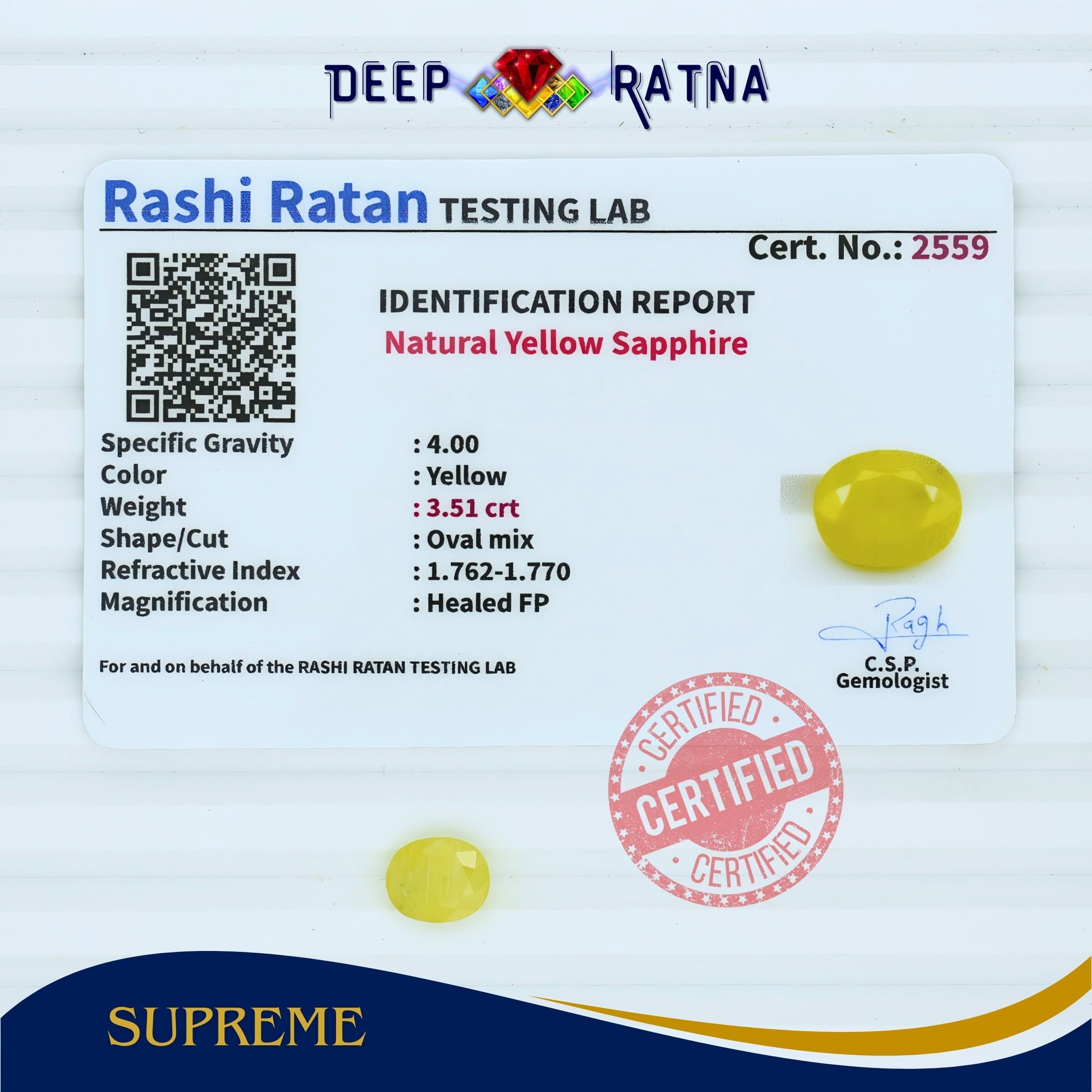 Yellow Sapphire 3.51 Carat (Thailand)