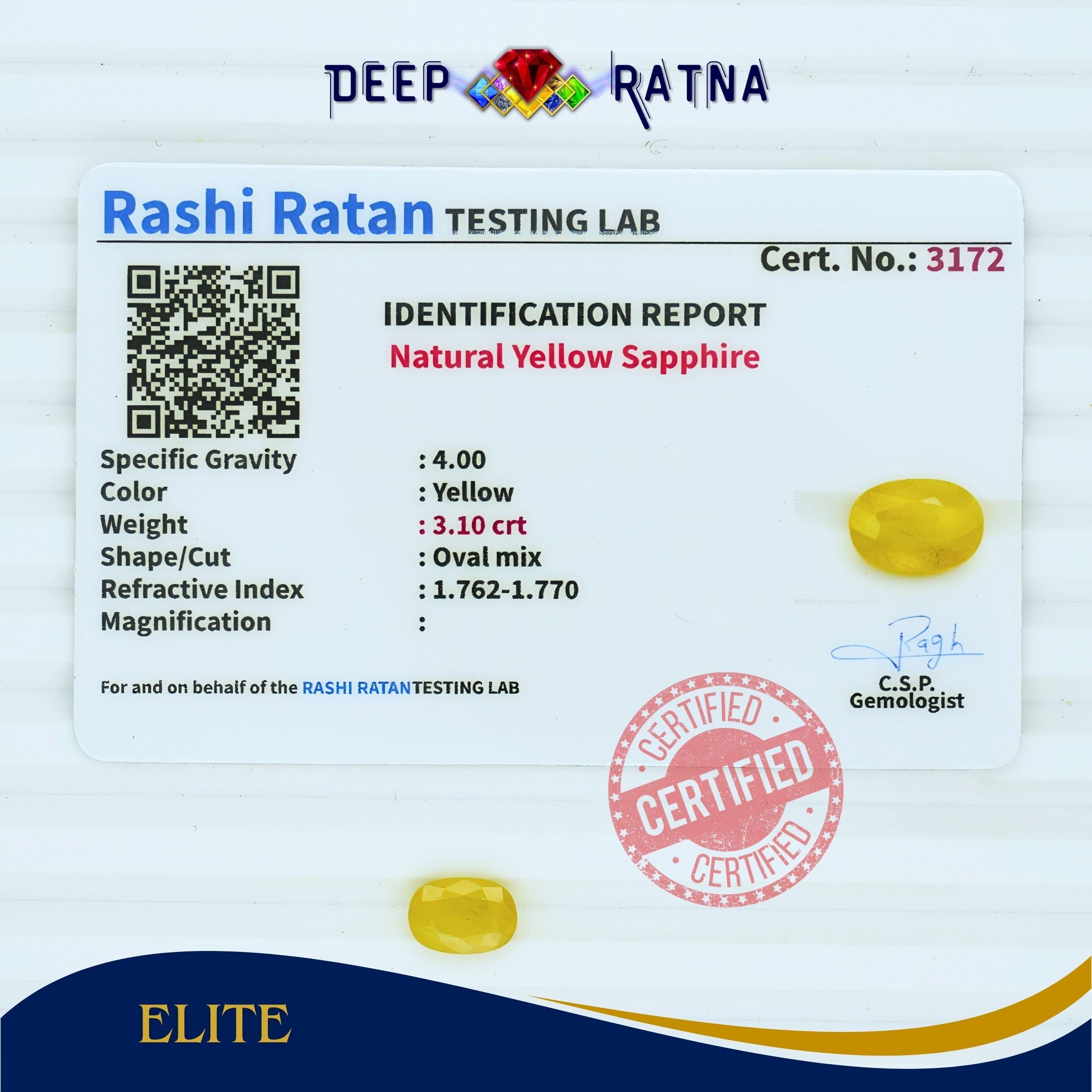 Yellow Sapphire 3.10 Carat (Thailand)