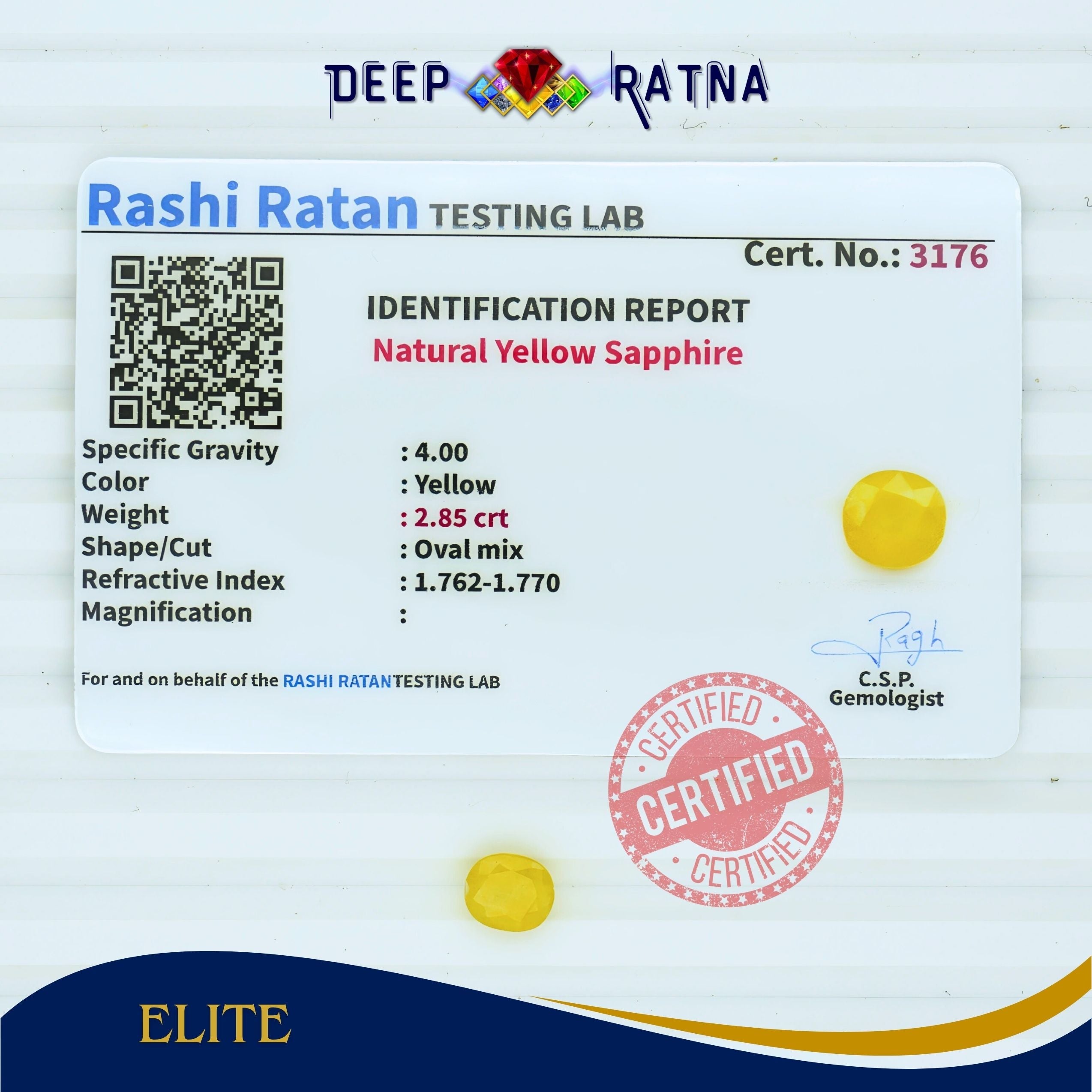 Yellow Sapphire 2.85 Carat (Thailand)