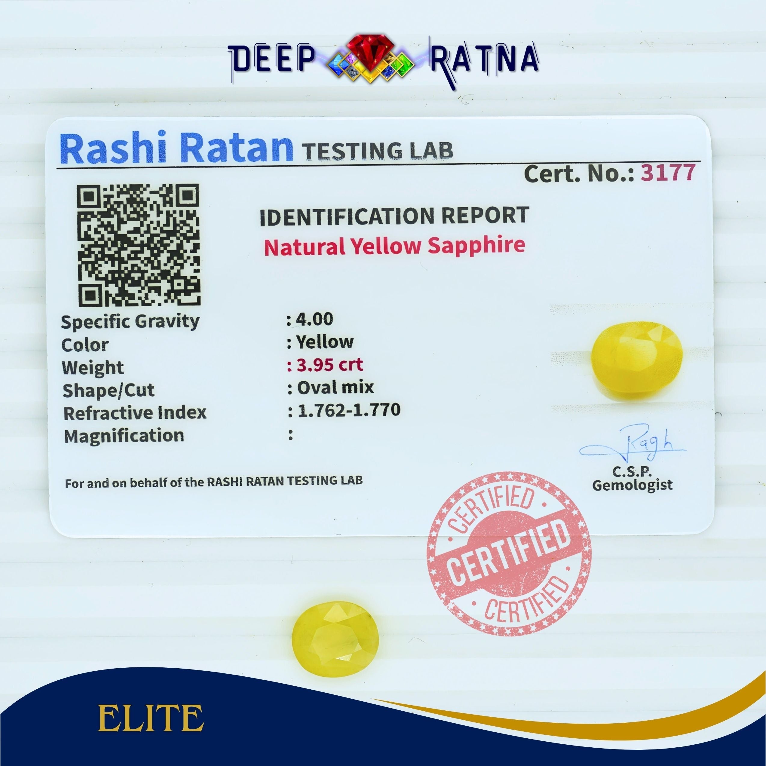 Yellow Sapphire 3.95 Carat (Thailand)