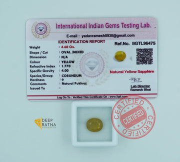 Yellow Sapphire 4.60 Carat (5.06 Ratti) Thailand Exclusive