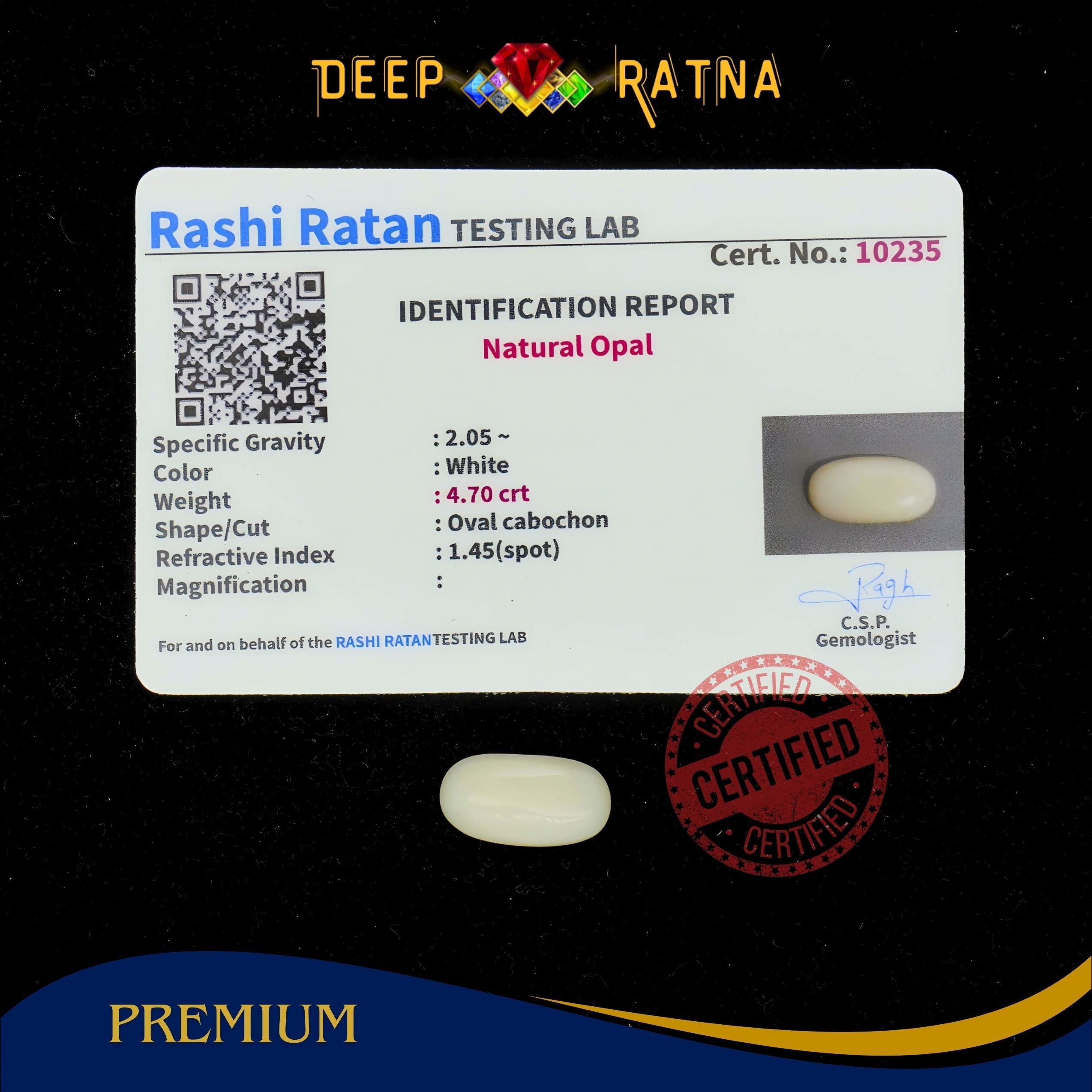 Opal 4.70 Carat Australian (Without Fire)