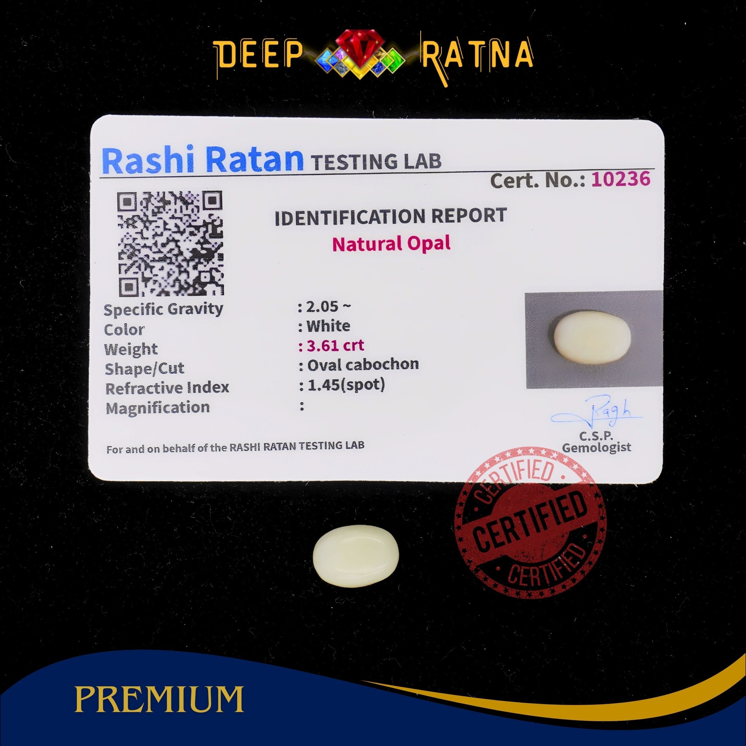 Opal 3.61 Carat Australian (Without Fire)