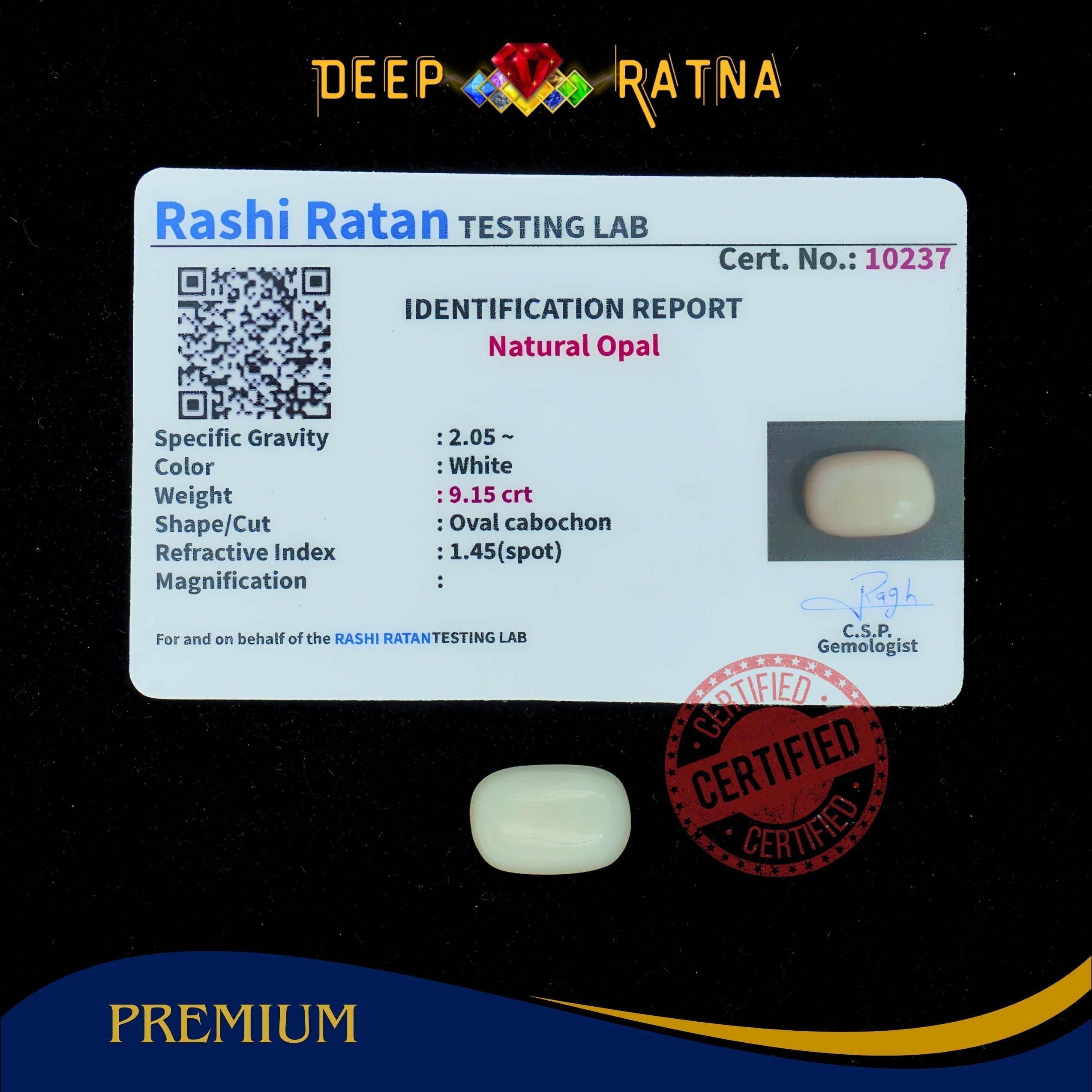 Opal 9.15 Carat Australian (Without Fire)