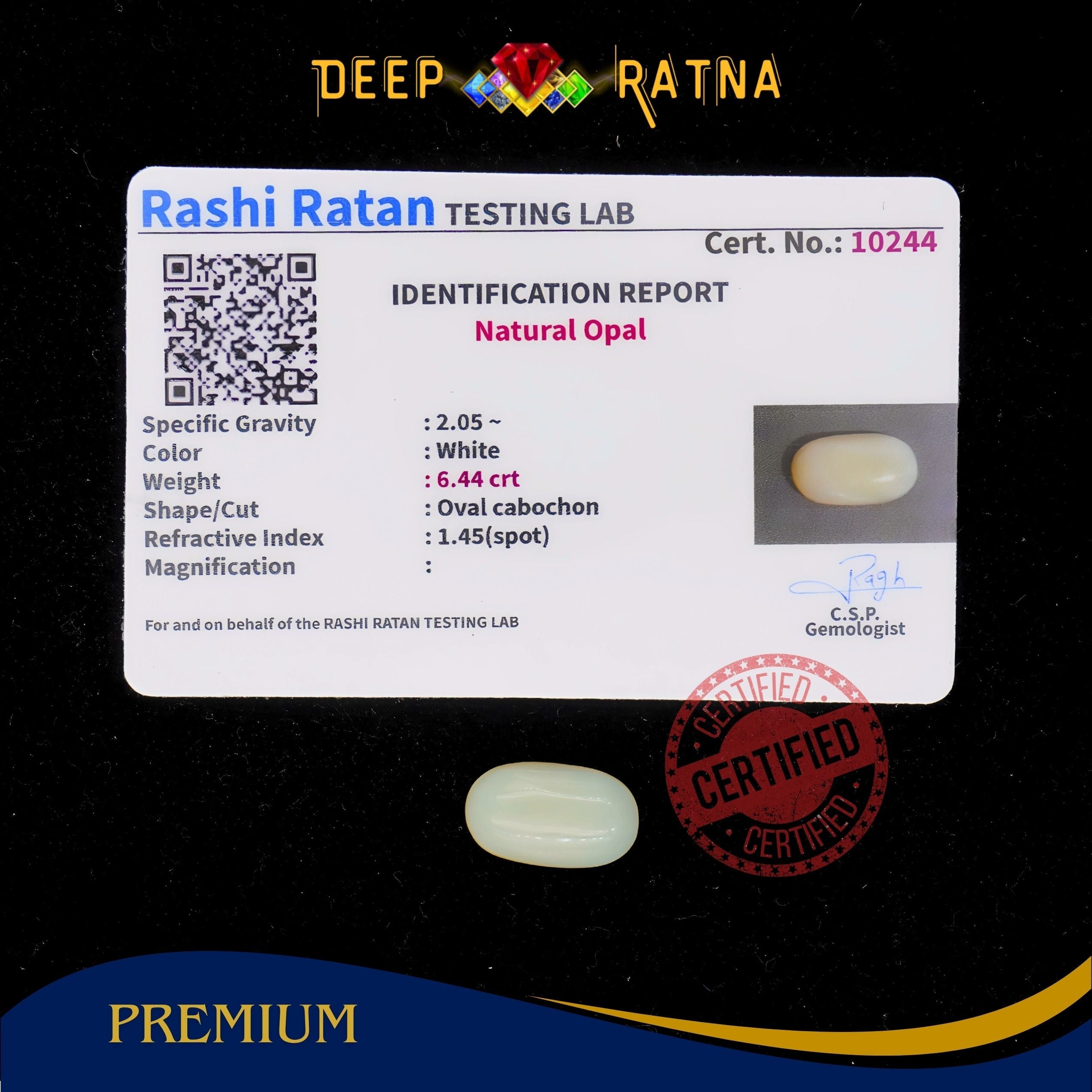 Opal 6.44 Carat Australian (Without Fire)