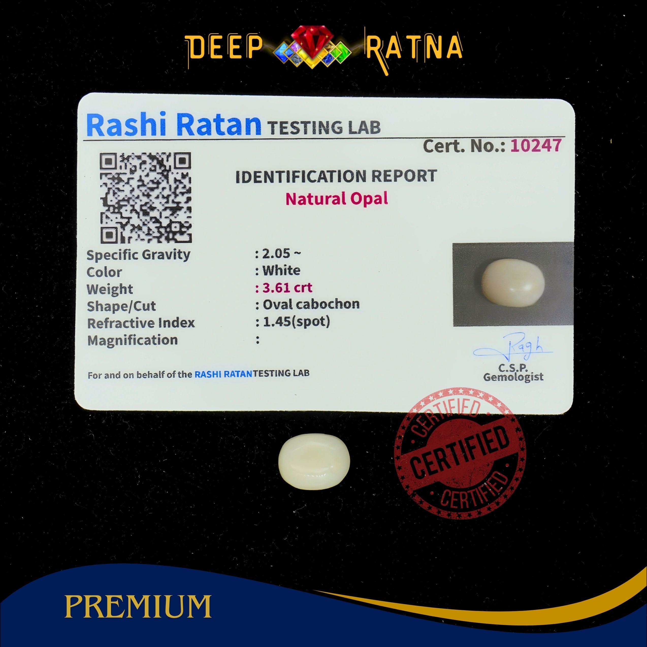 Opal 3.61 Carat Australian (Without Fire)