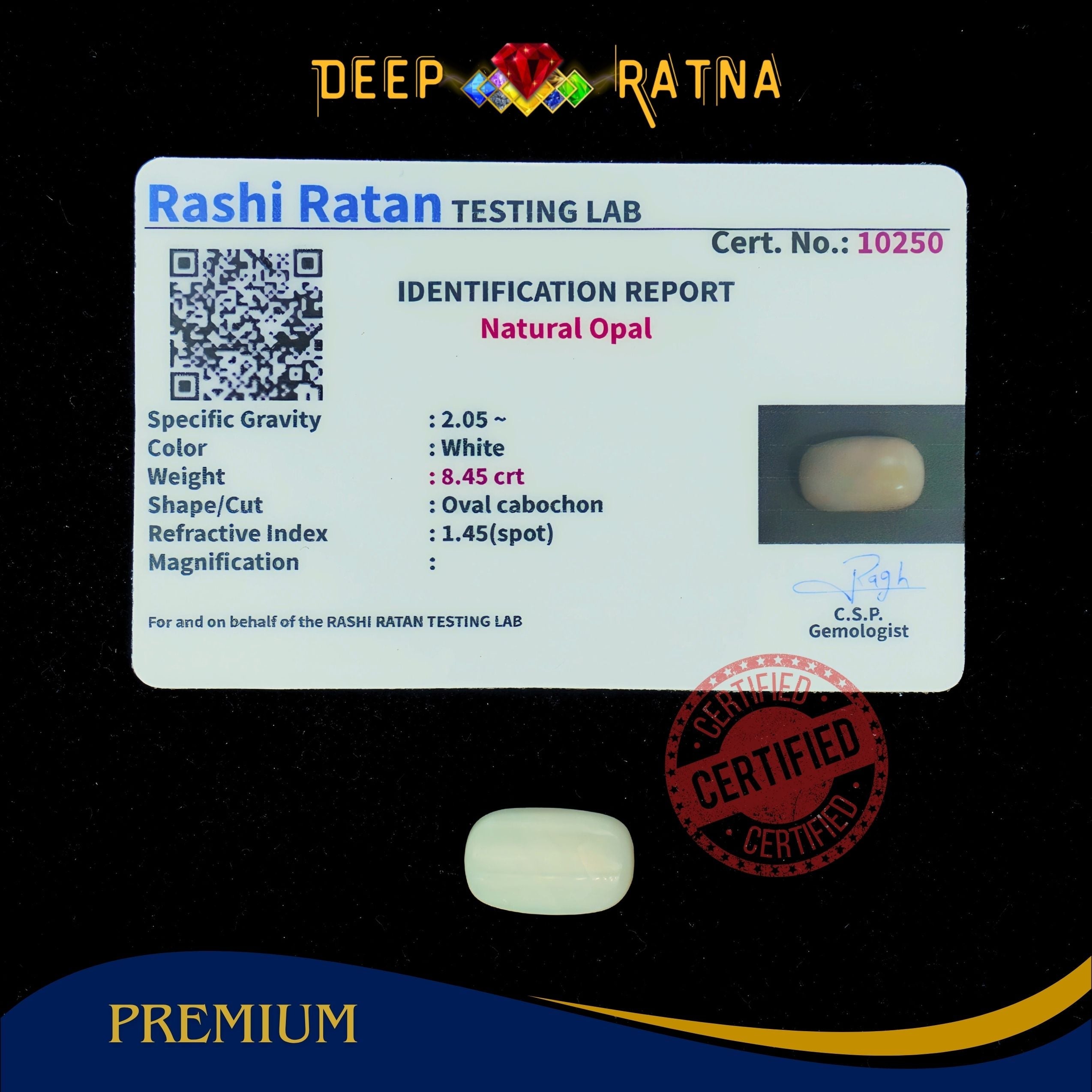 Opal 8.45 Carat Australian (Without Fire)