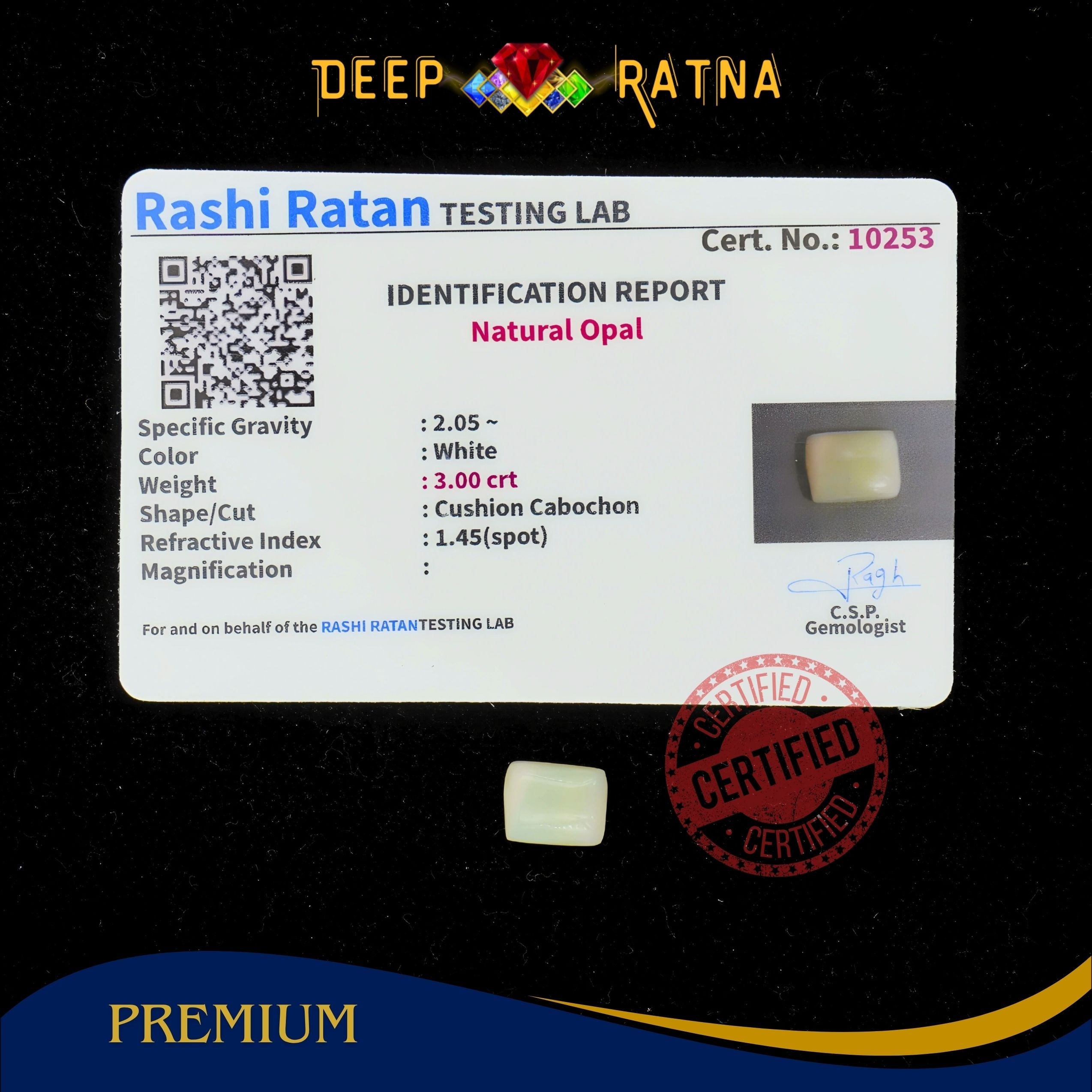 Opal 3 Carat Australian (Without Fire)