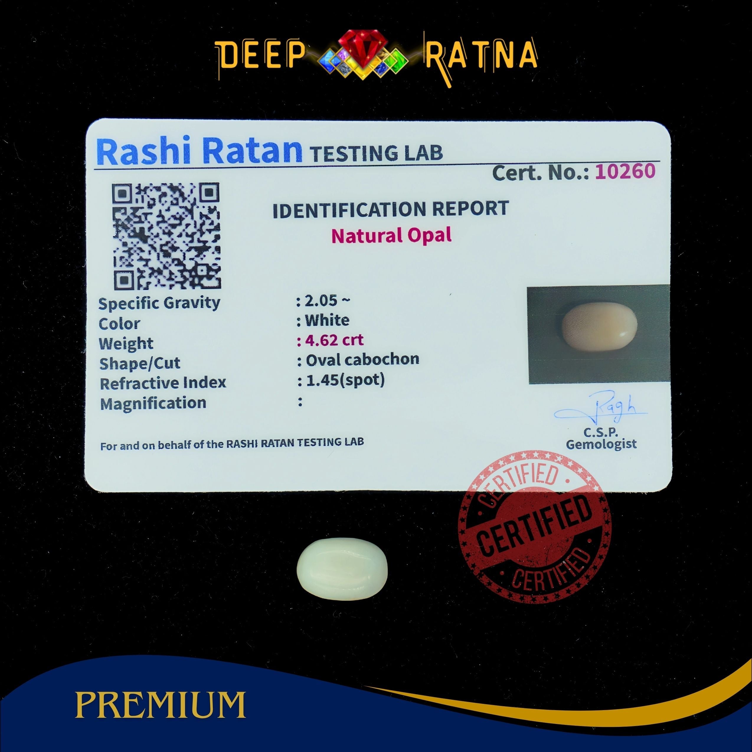 Opal 4.62 Carat Australian (Without Fire)