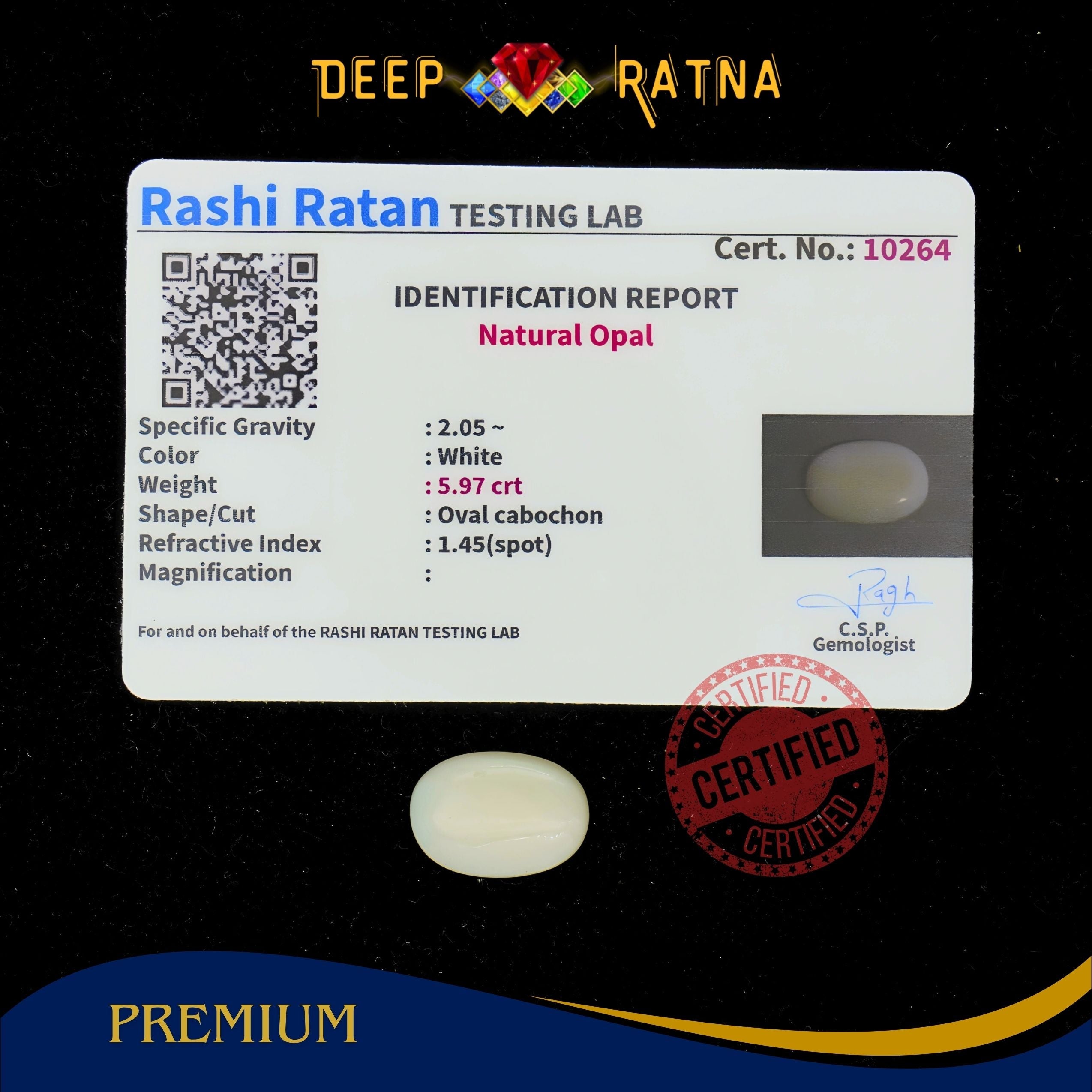 Opal 5.97 Carat Australian (Without Fire)