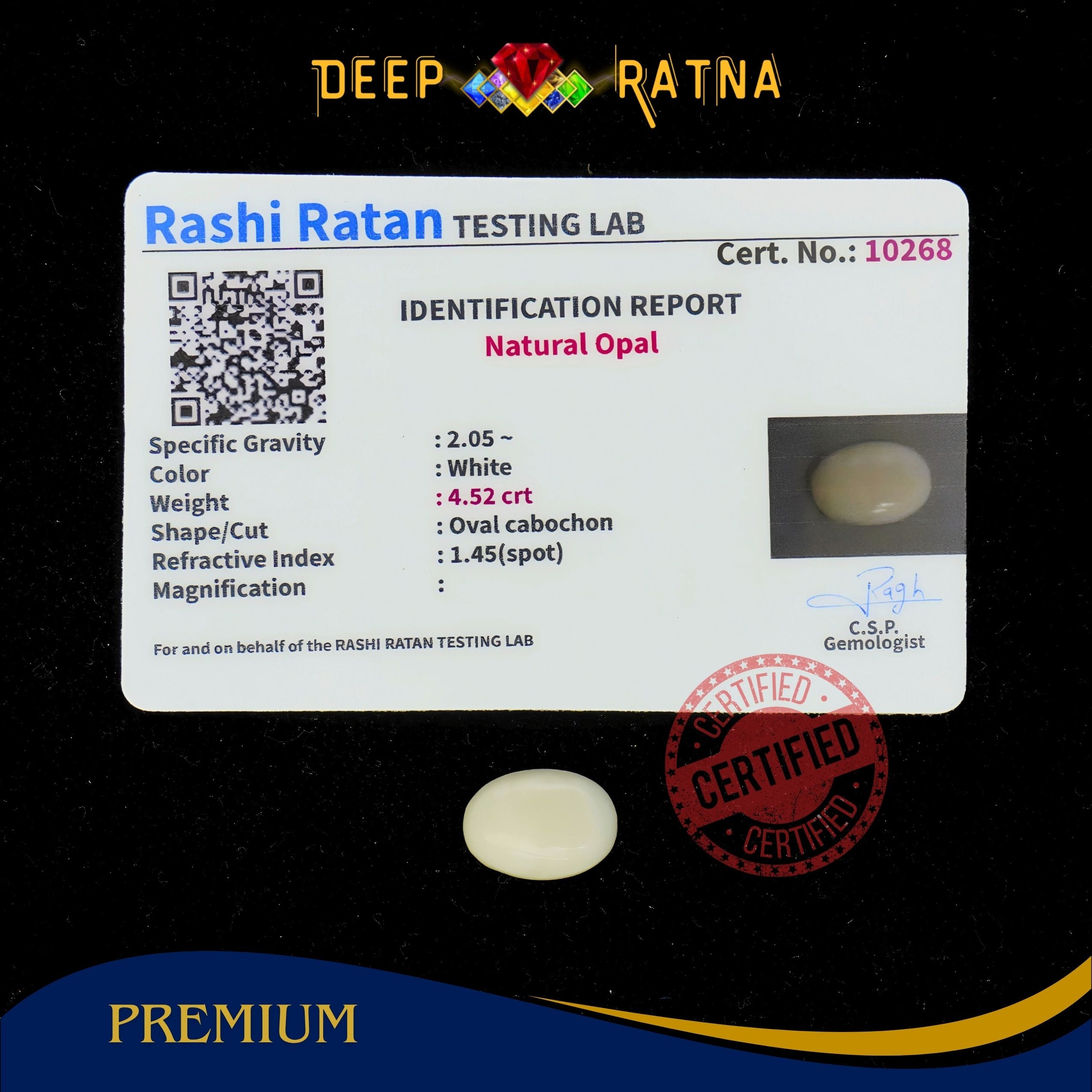 Opal 4.52 Carat Australian (Without Fire)