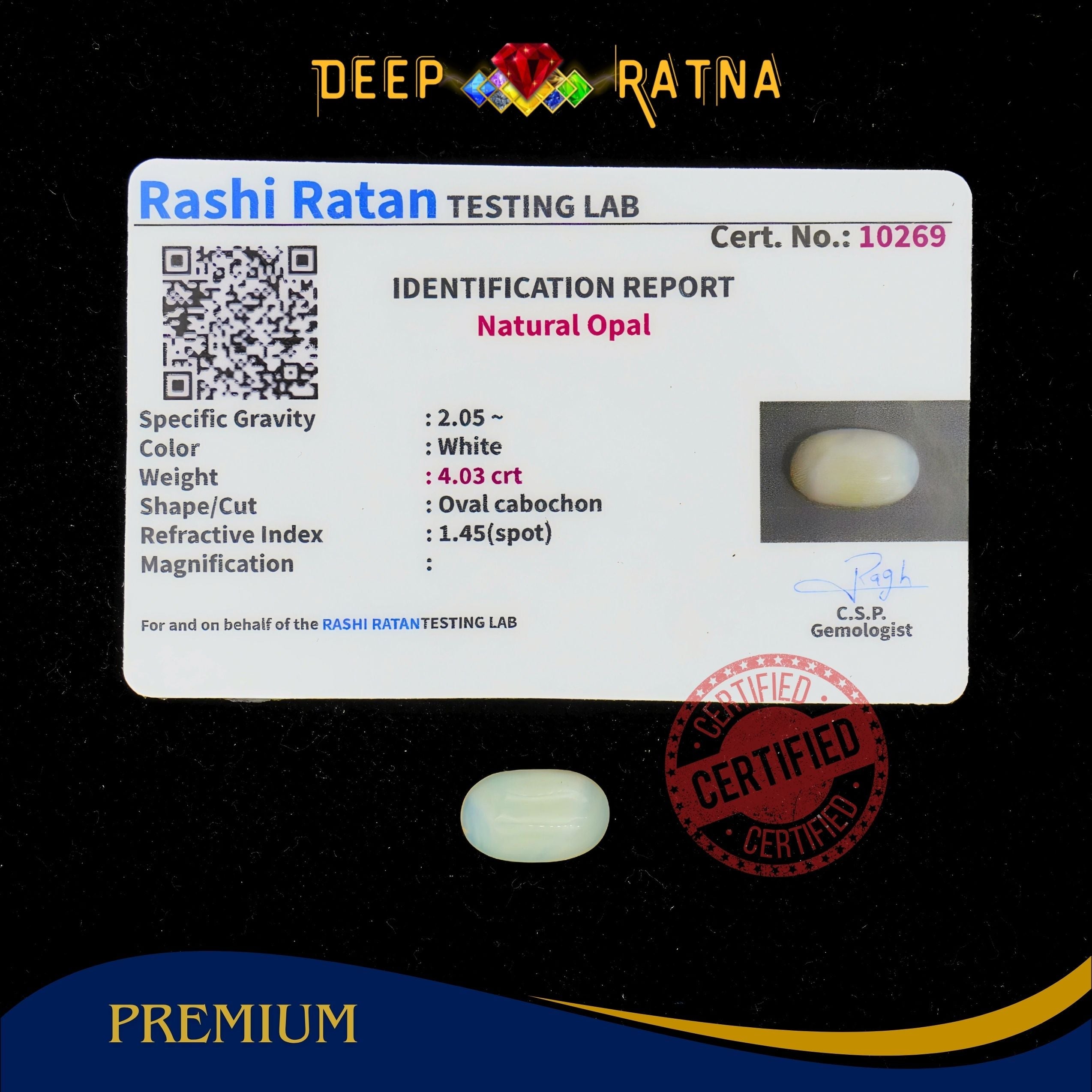 Opal 4.03 Carat Australian (Without Fire)