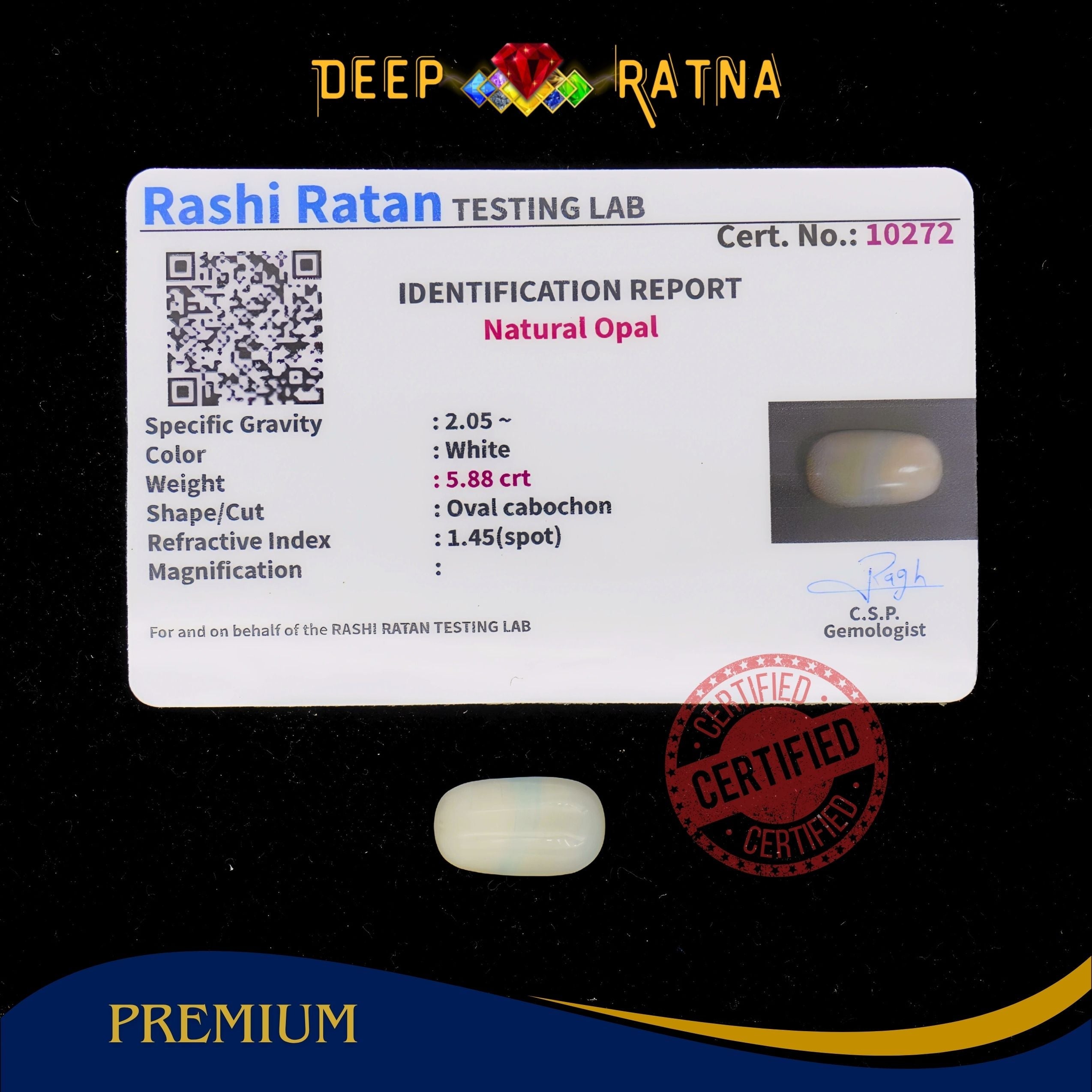 Opal 5.88 Carat Australian (Without Fire)