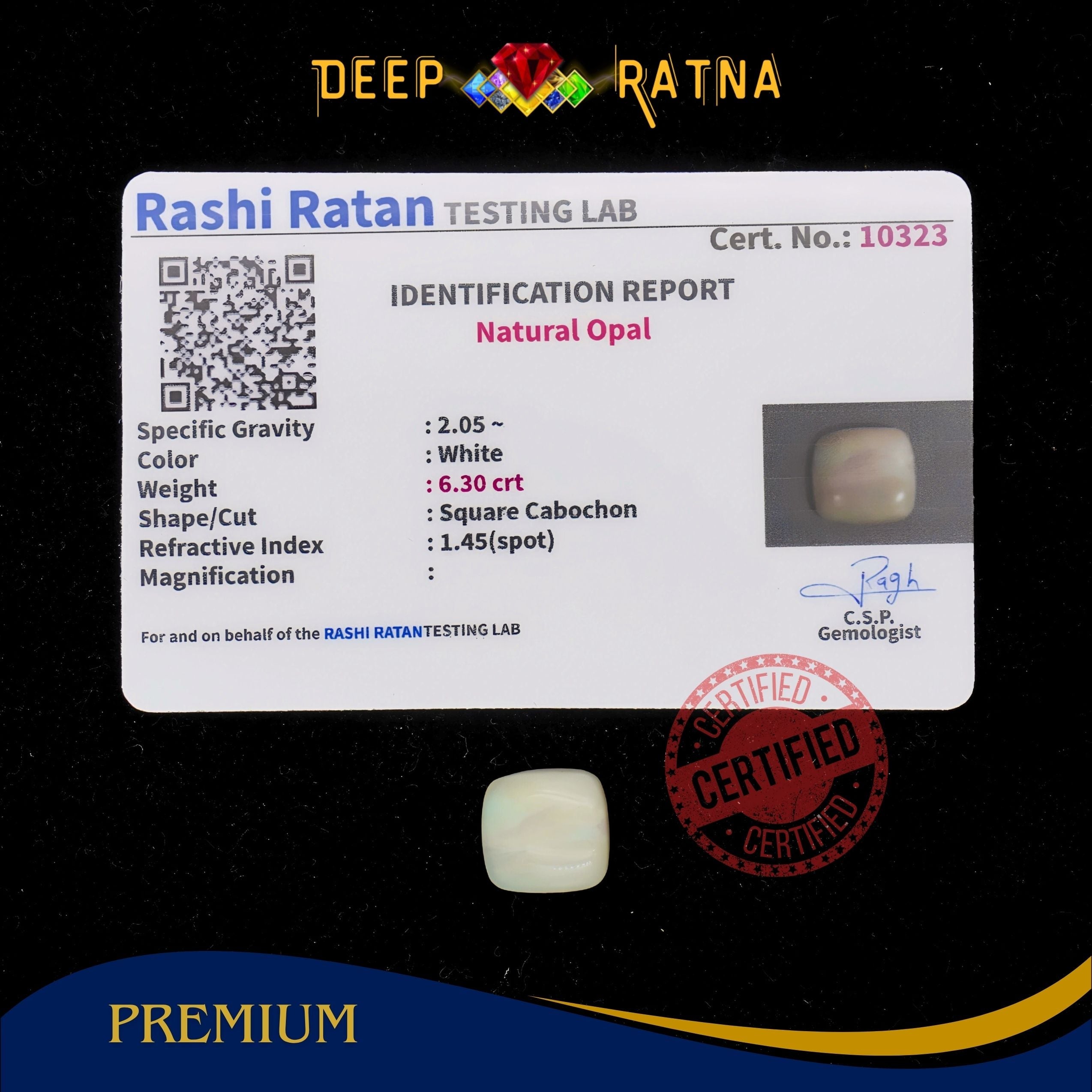 Opal 6.30 Carat Australian (Without Fire)