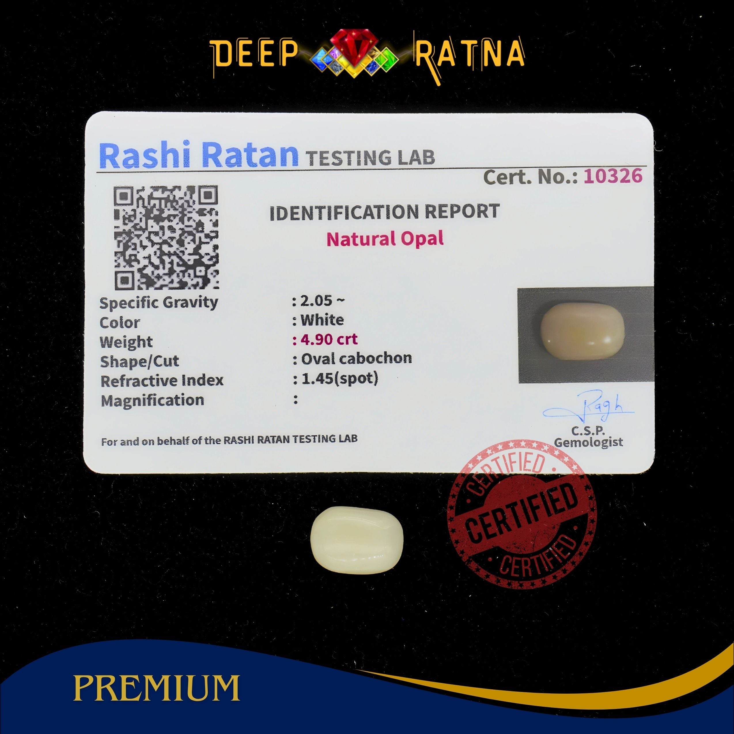 Opal 4.90 Carat Australian (Without Fire)