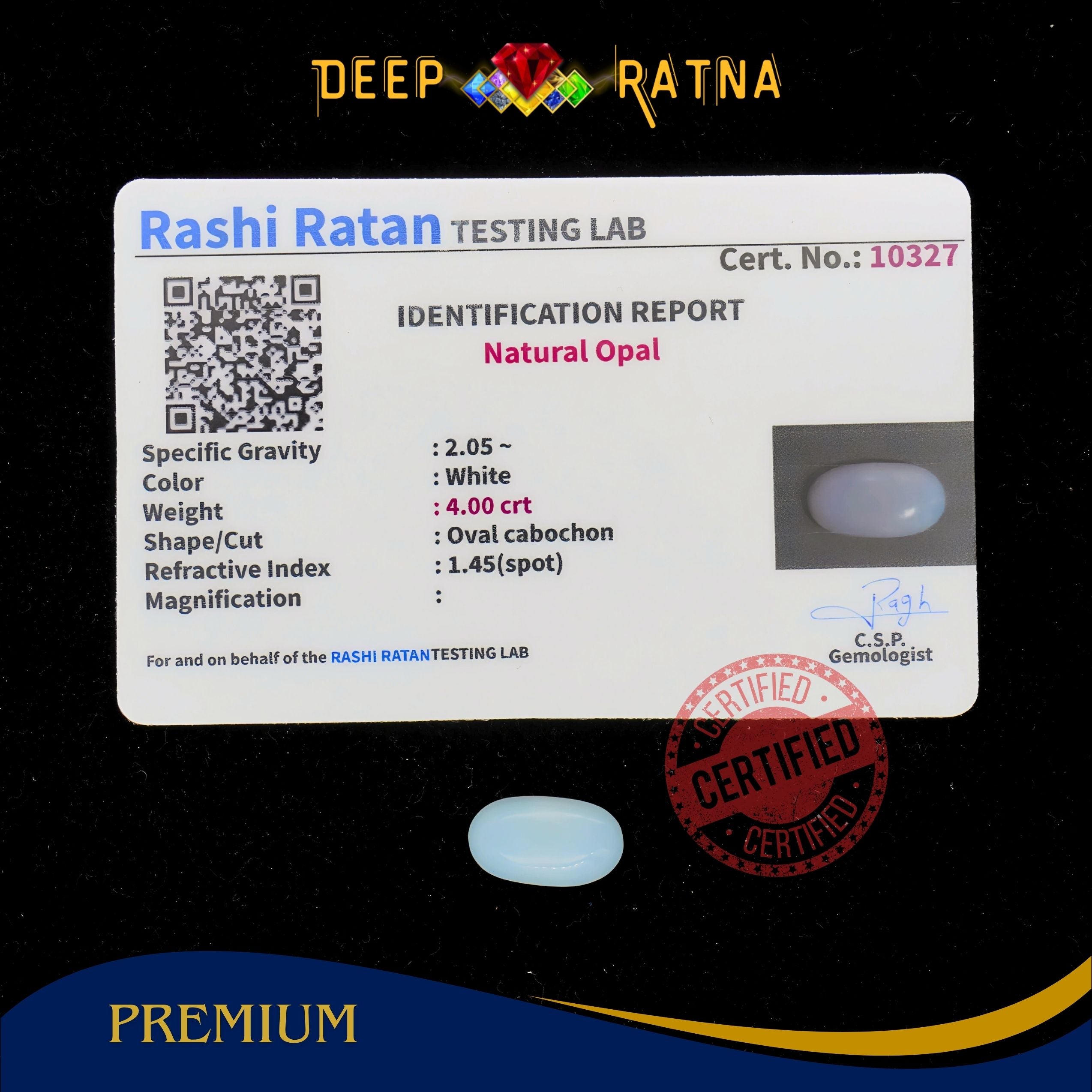 Opal 4 Carat Australian (Without Fire)