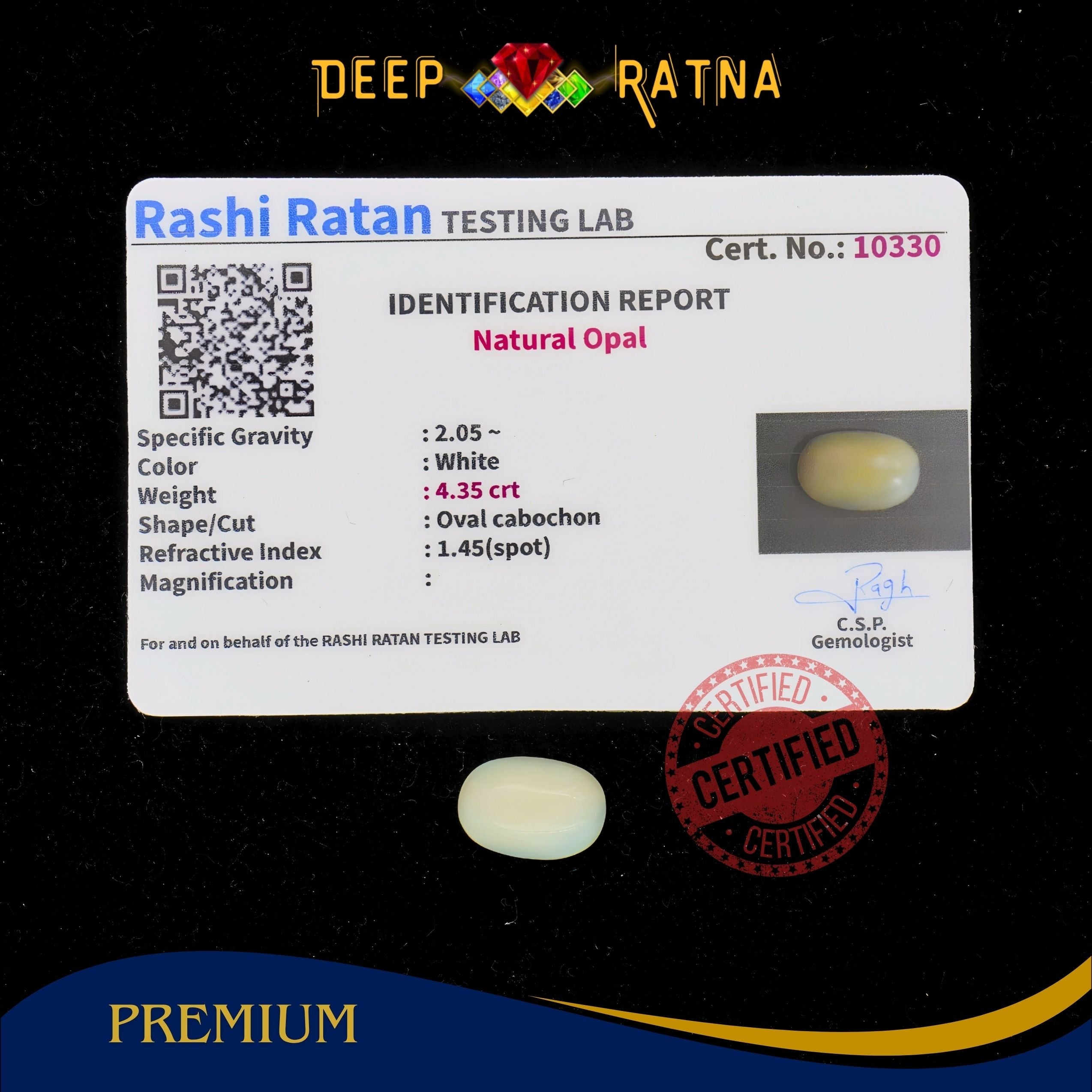 Opal 4.35 Carat Australian (Without Fire)