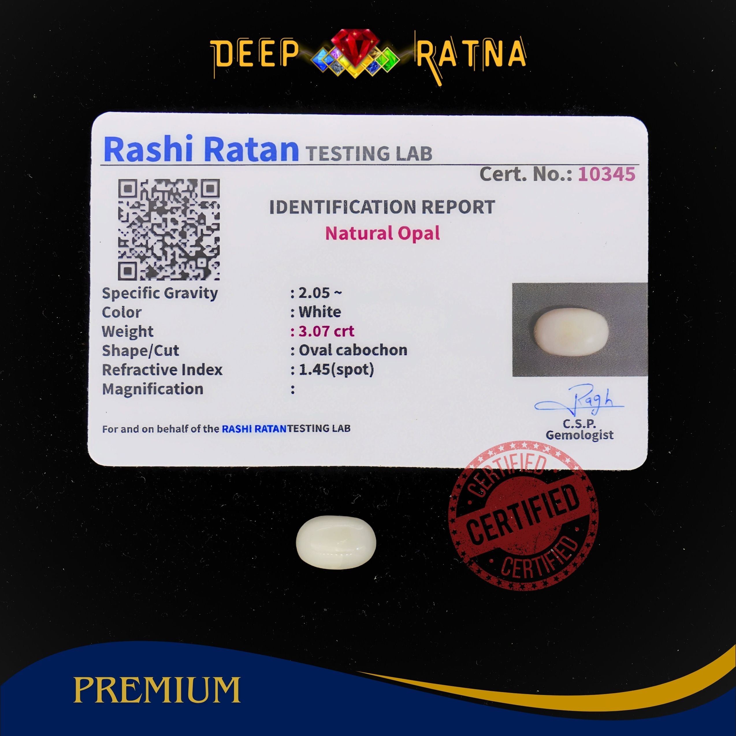 Opal 3.07 Carat Australian (Without Fire)